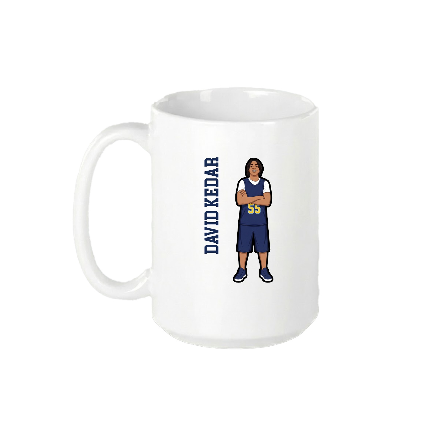 15oz Coffee Mug — Name Vertical in White