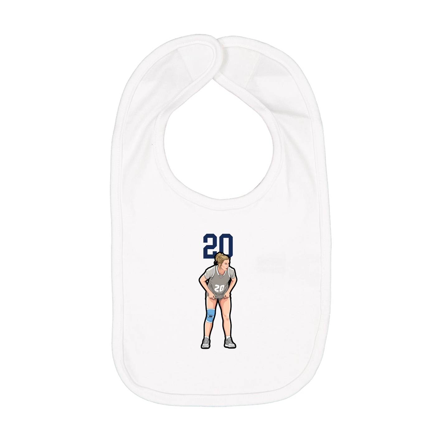 Infant Bib — Number Top in White