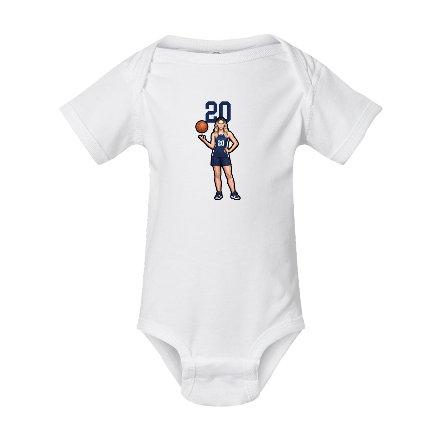 Baby Onesie — Number Top in White