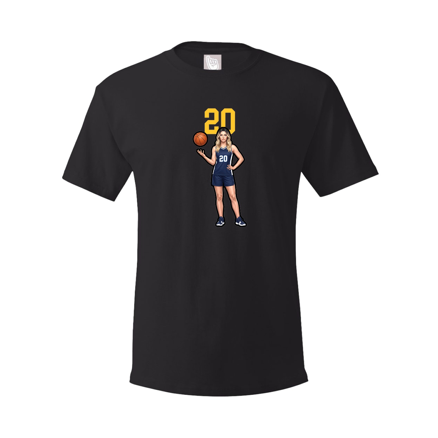 Youth Tee — Number Top in Black