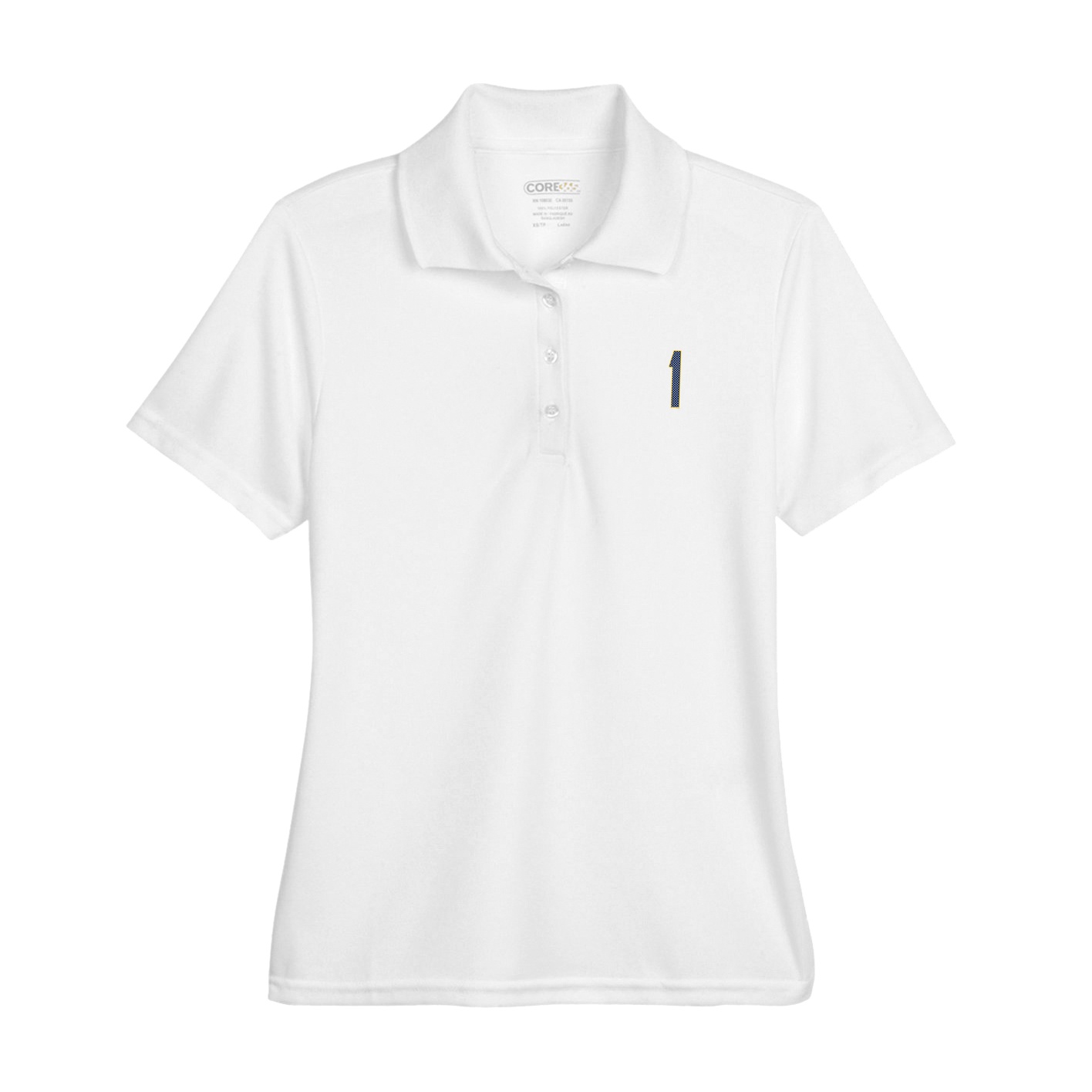 Womens Performance Polo — Front Shirsy in White