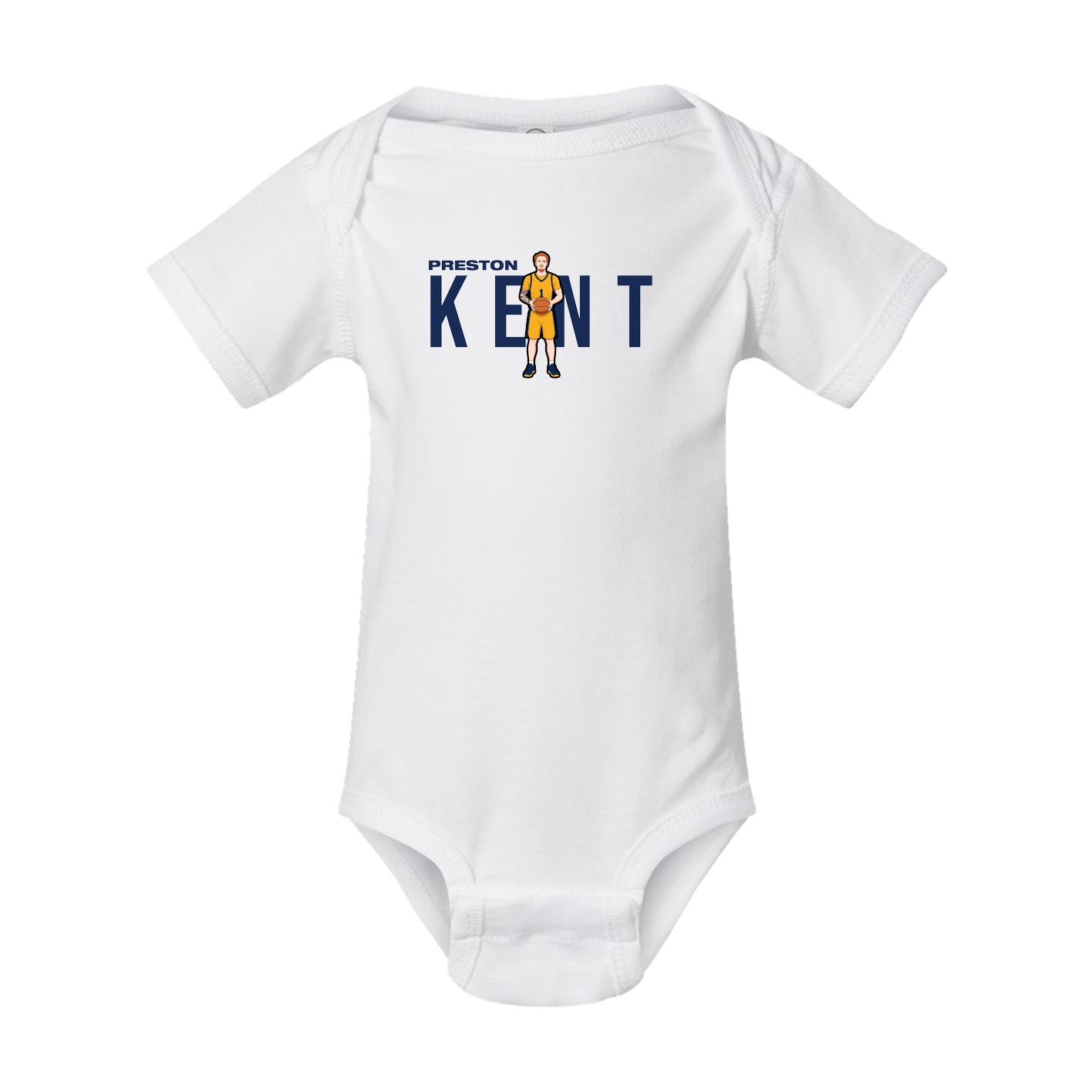 Baby Onesie — Player Name in White