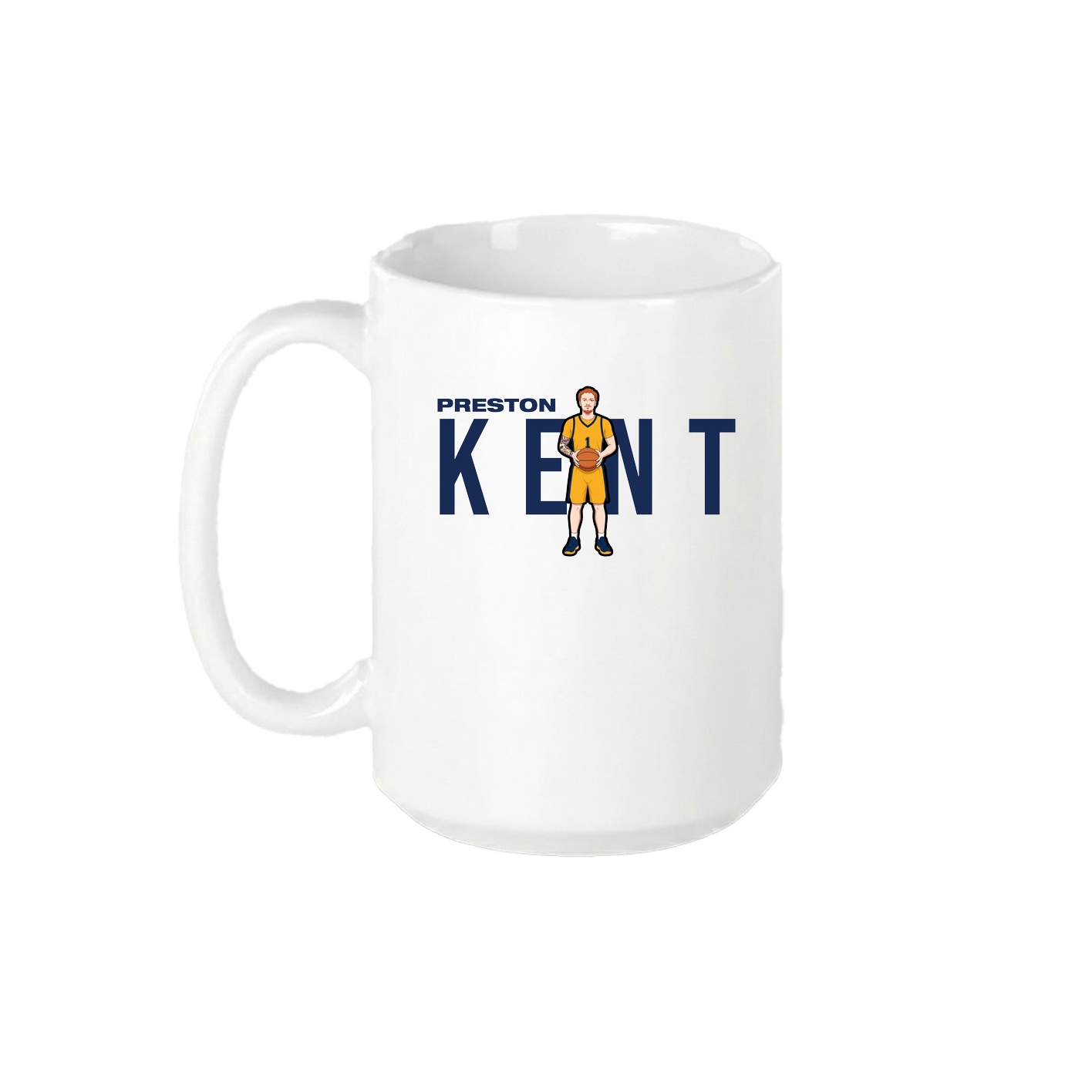 15oz Coffee Mug — Player Name in White