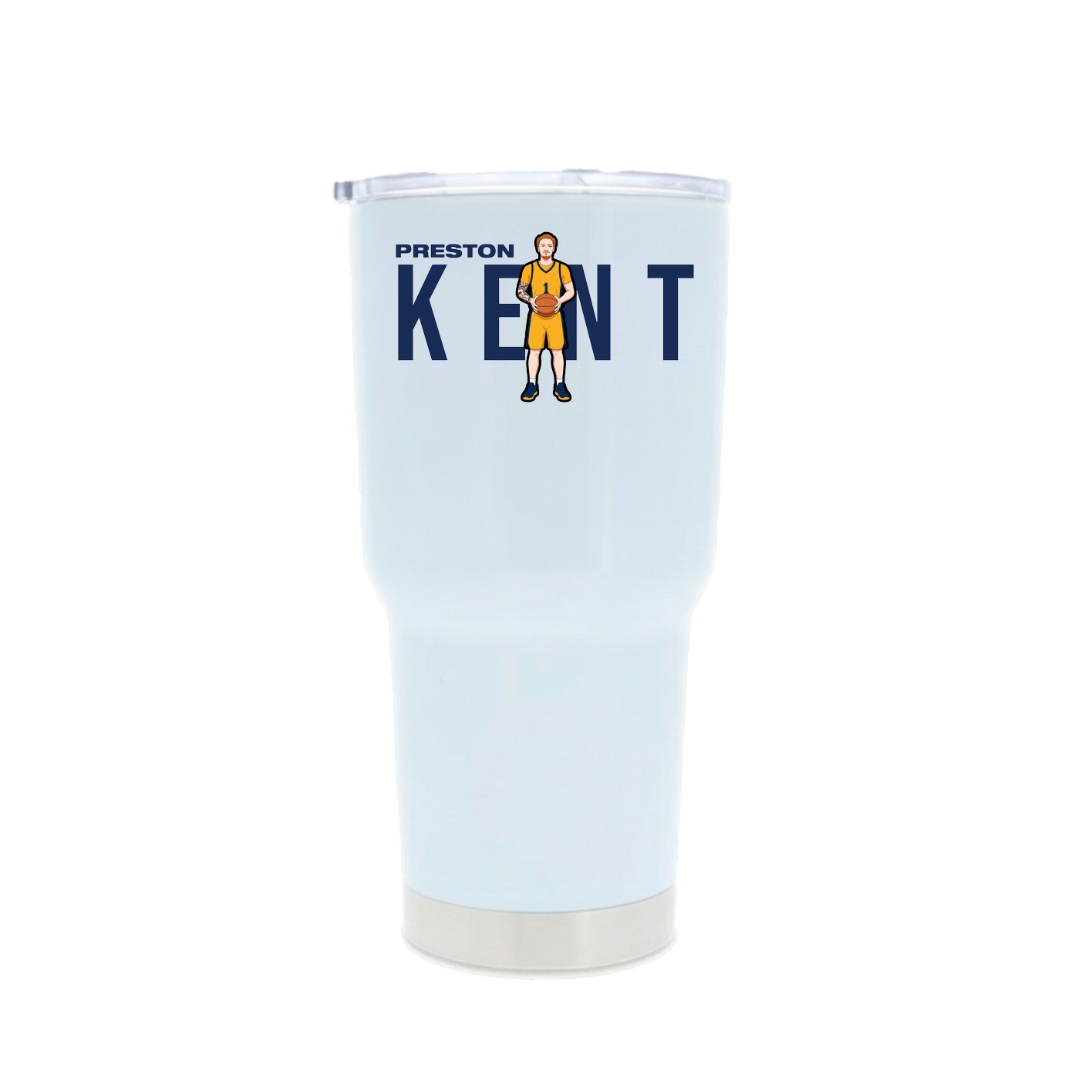 30oz Stainless Steel Tumbler — Player Name in White