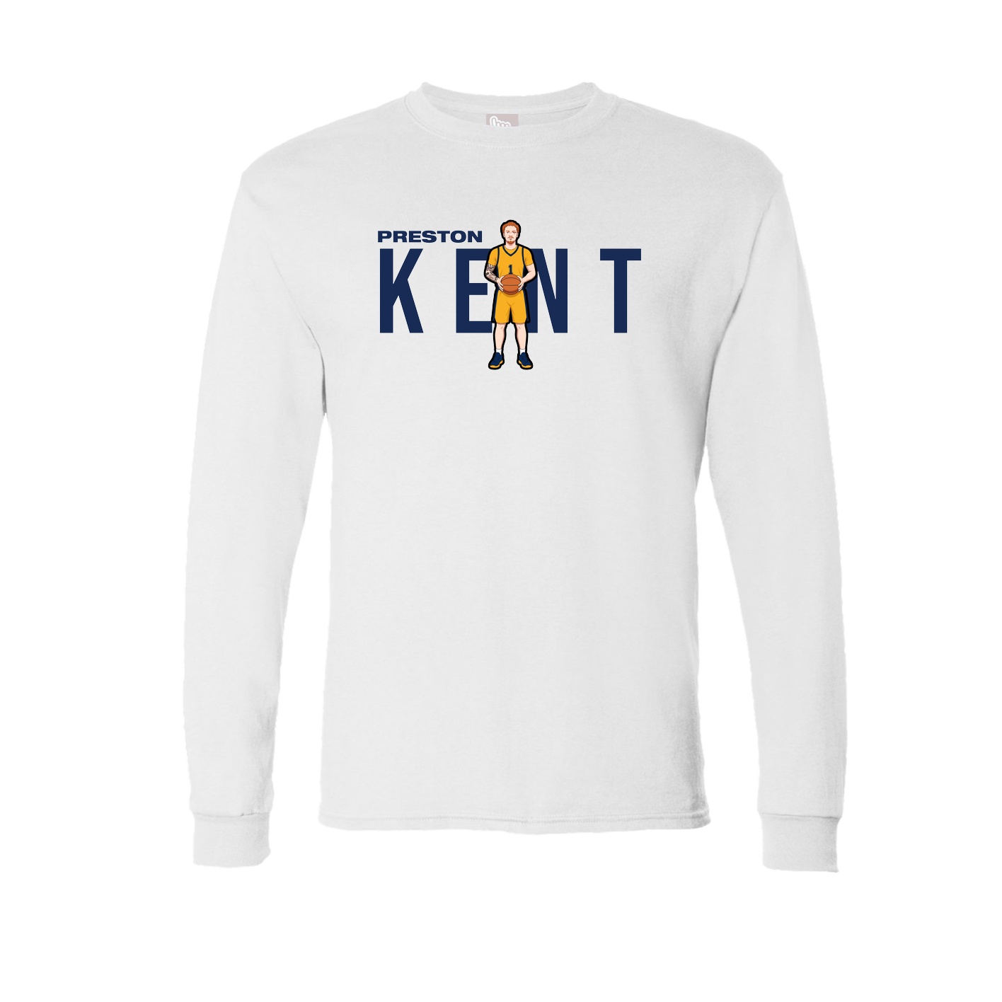Long Sleeve Tee — Player Name in White
