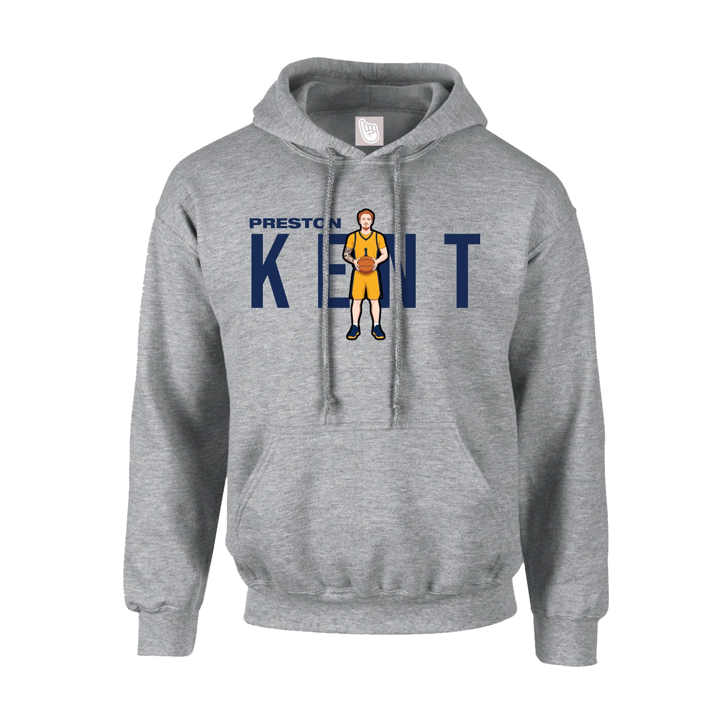 Youth Hoodie — Player Name in Grey