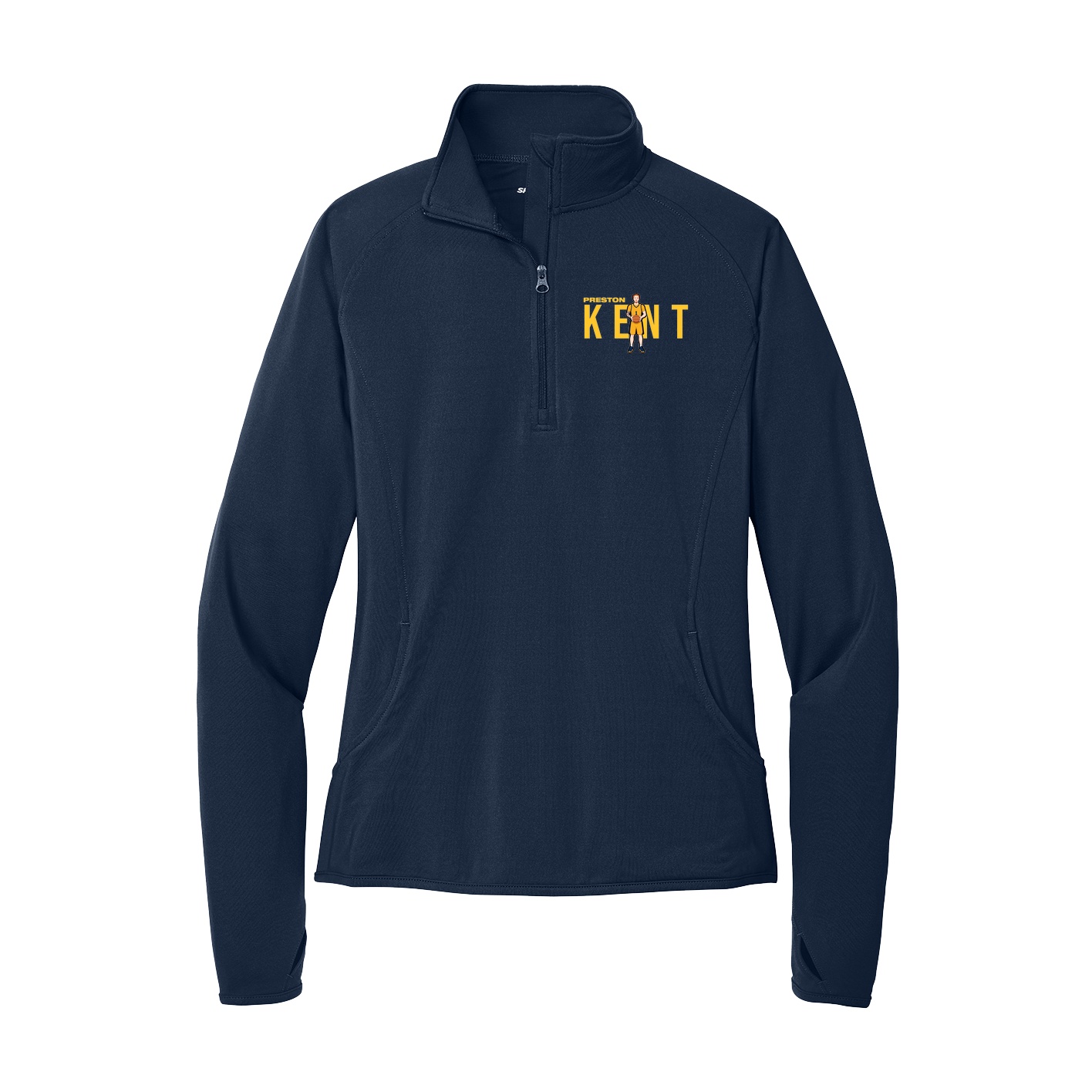 Women's Q-Zip Pullover — Player Name in Navy