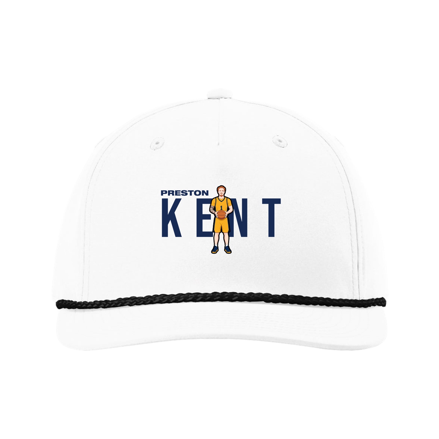 Five-Panel Classic Rope Cap — Player Name in White