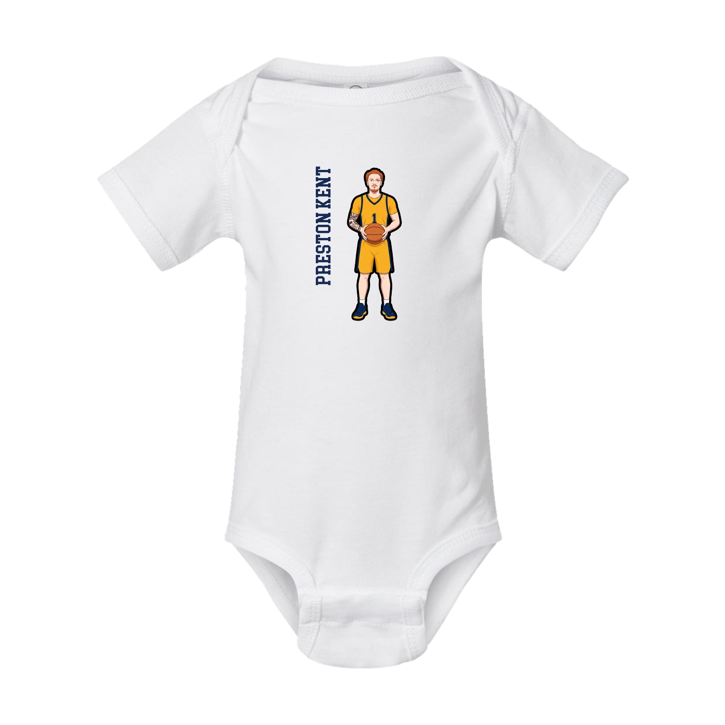 Baby Onesie — Name Vertical in White