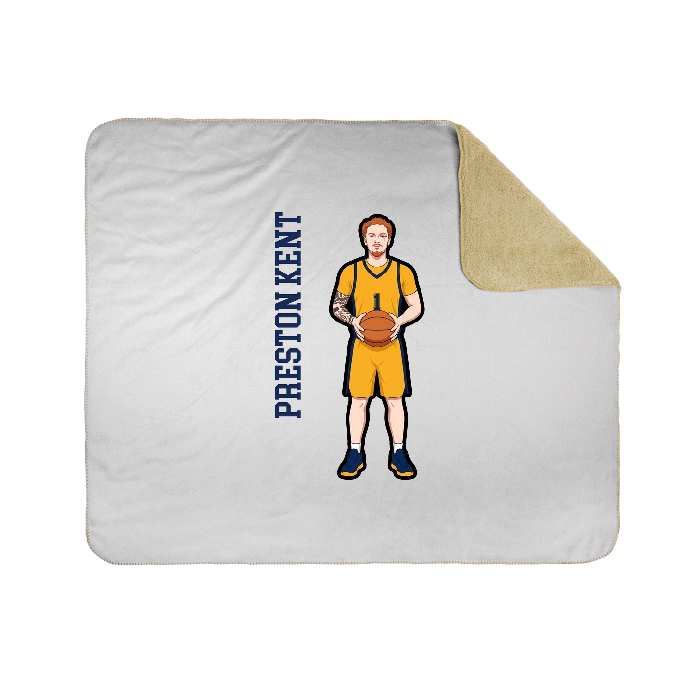 Throw Blanket — Name Vertical in White