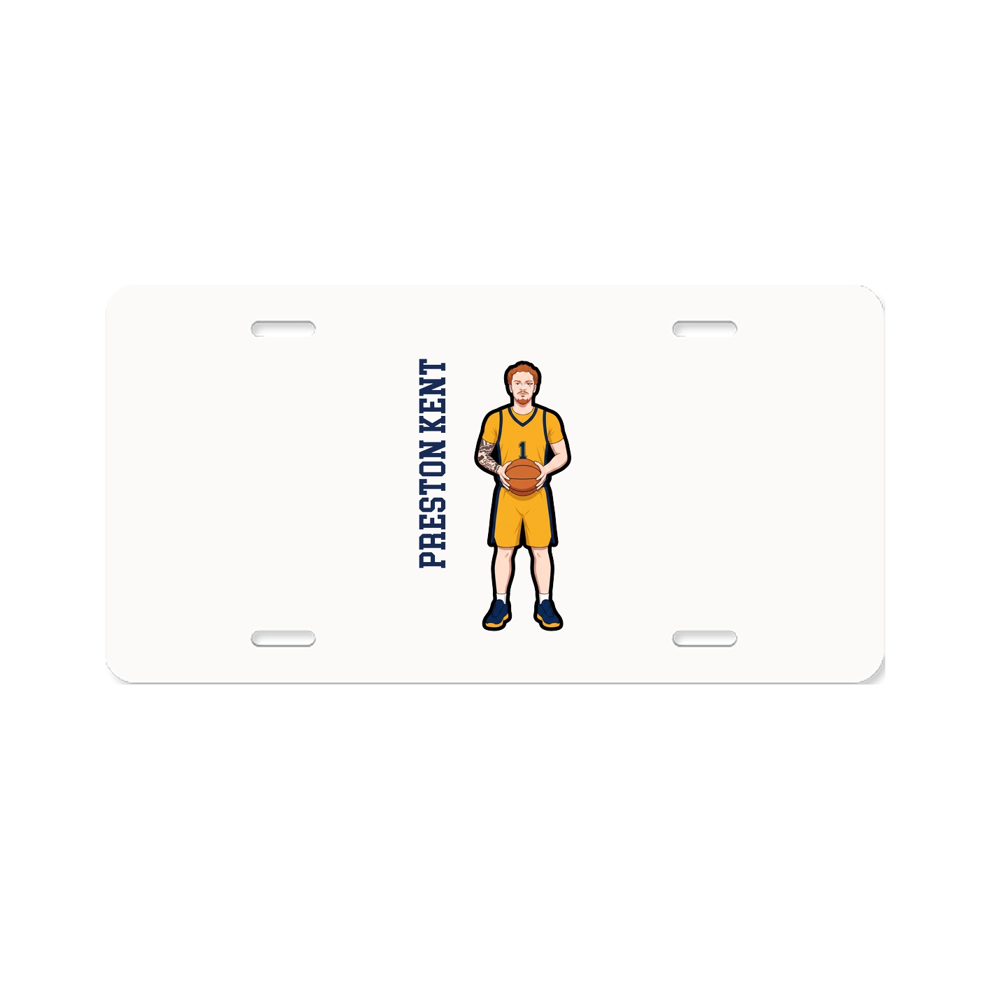 License Plate — Name Vertical in Classic