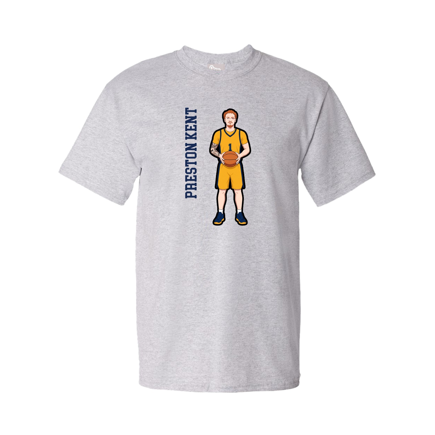 Tee — Name Vertical in Grey