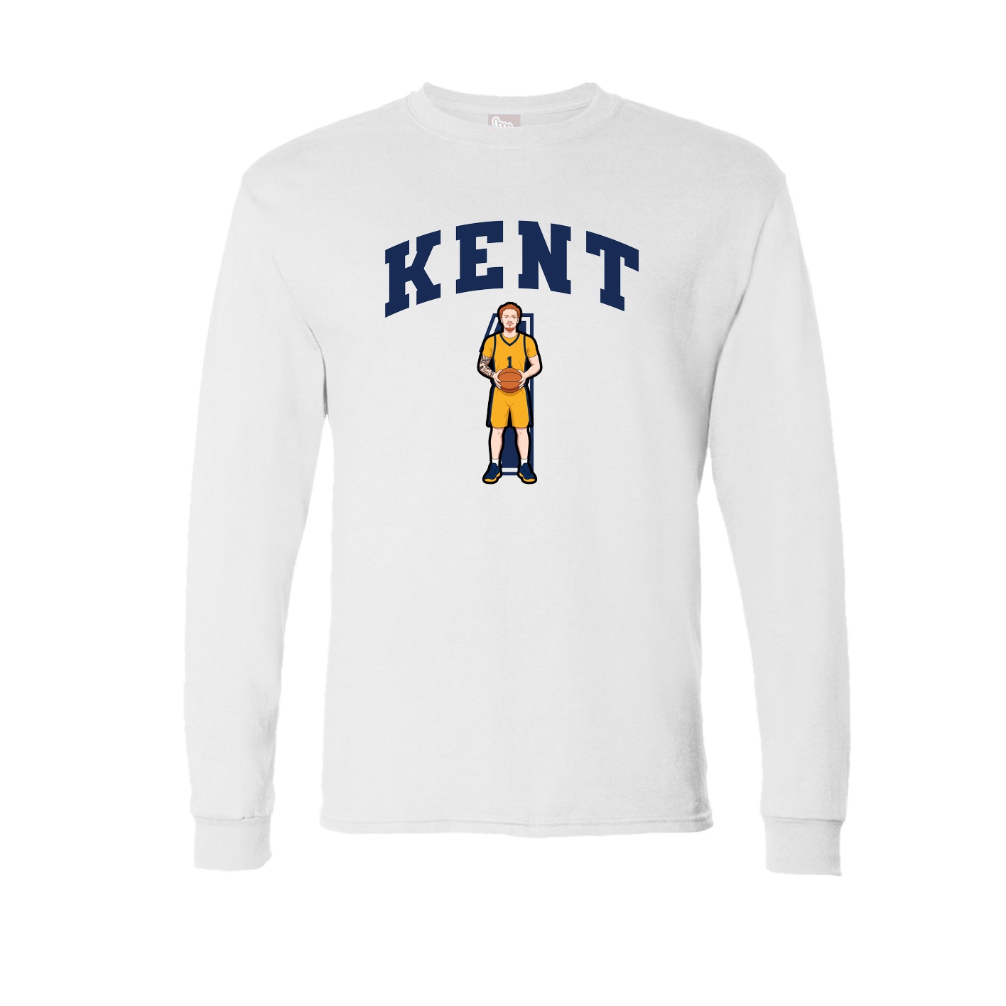 Long Sleeve Tee — Number in White