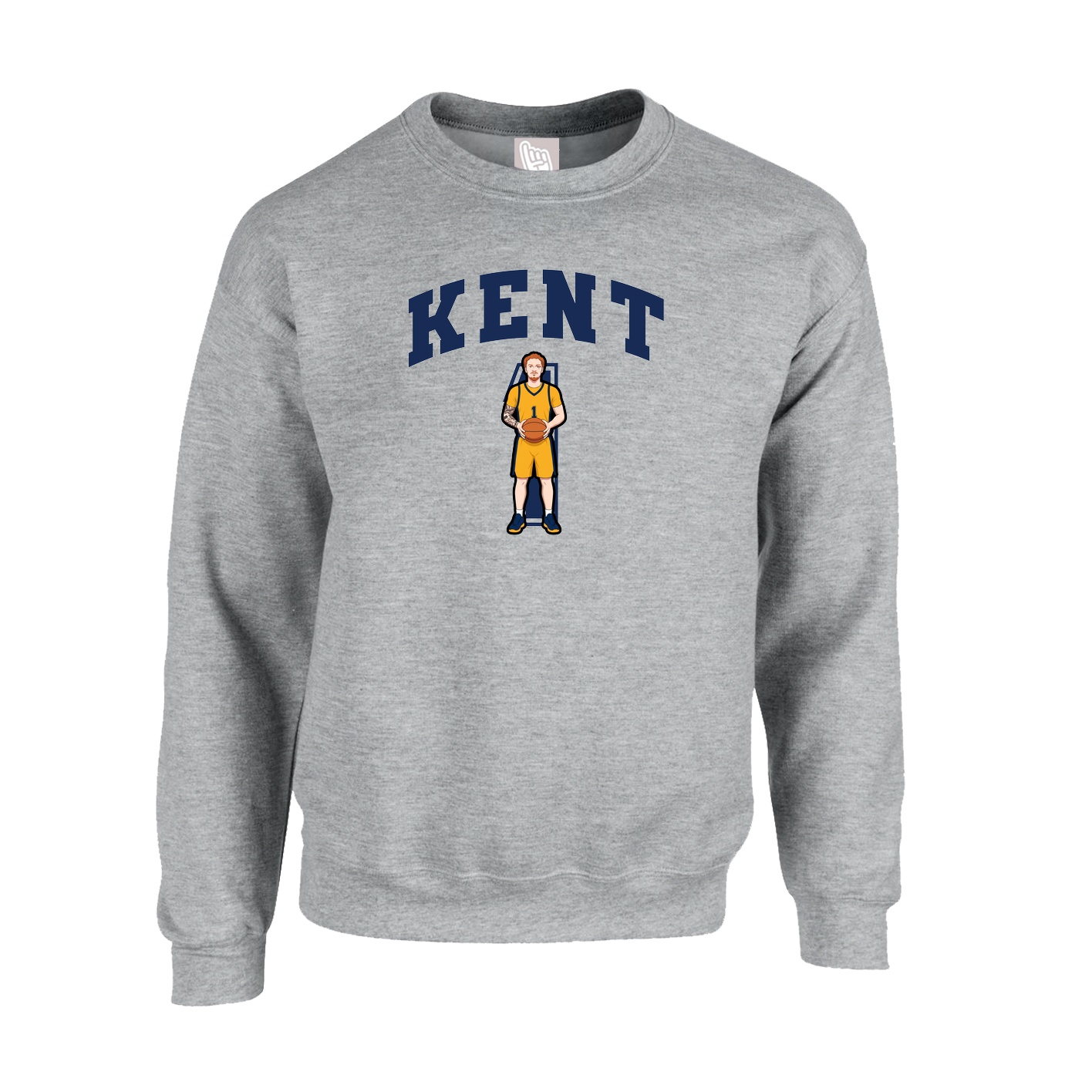Fleece Crew — Number in Grey