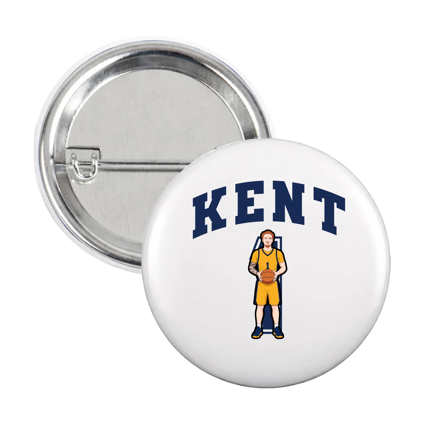 Game Day Button — Number in White