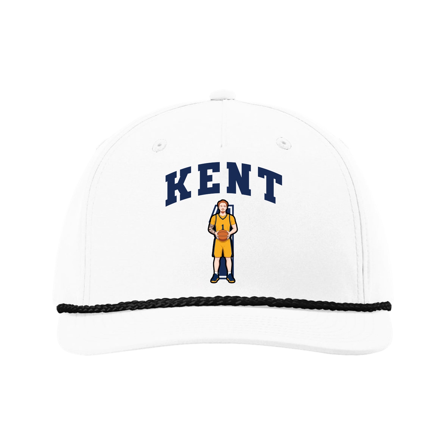 Five-Panel Classic Rope Cap — Number in White