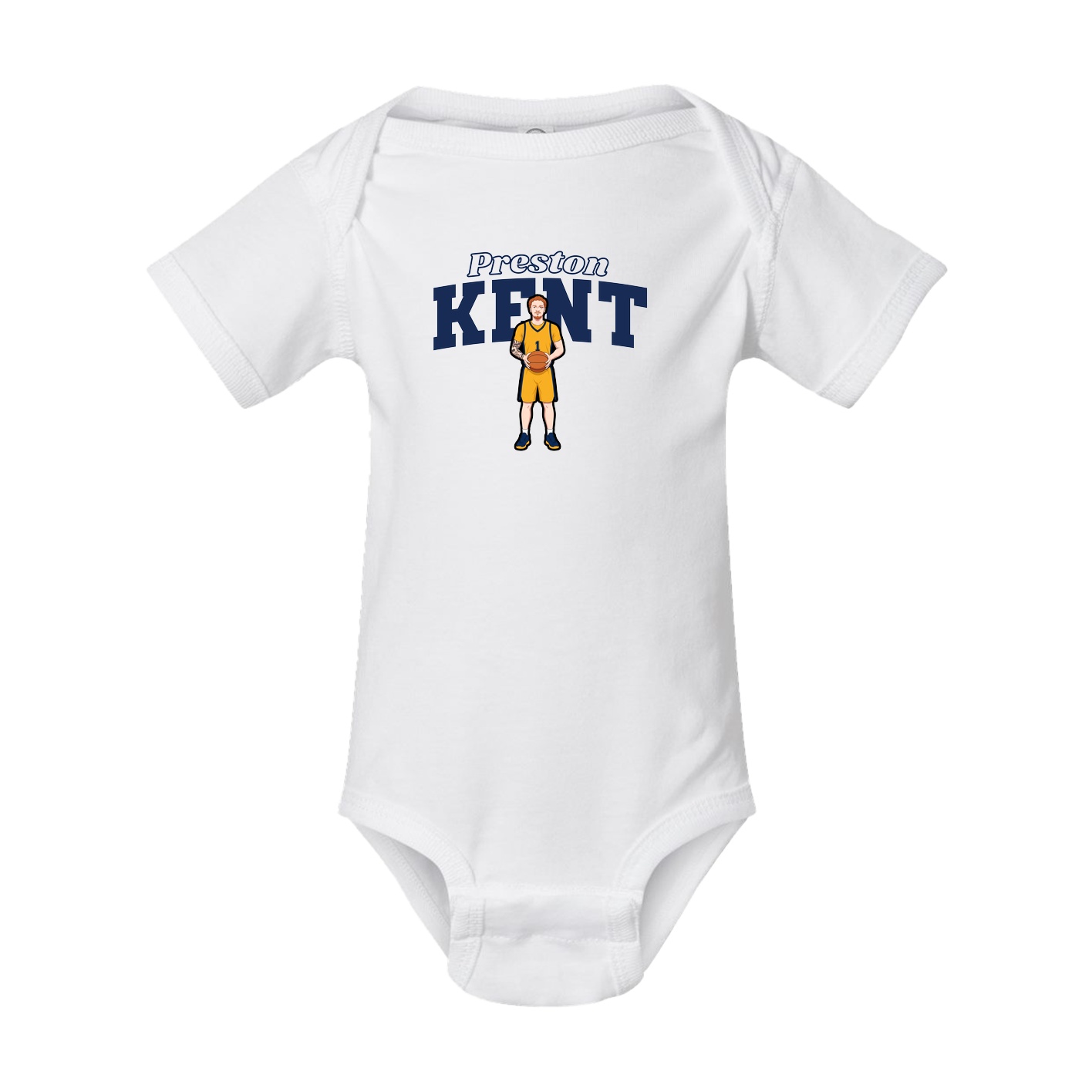 Baby Onesie — Name Arch in White
