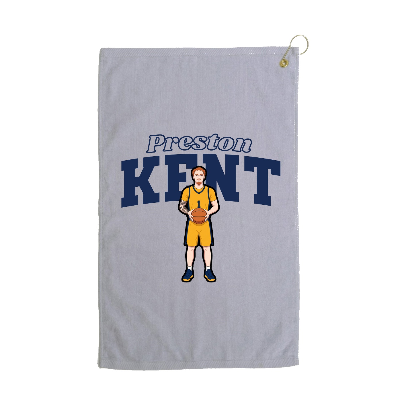Golf Towel — Name Arch in Grey