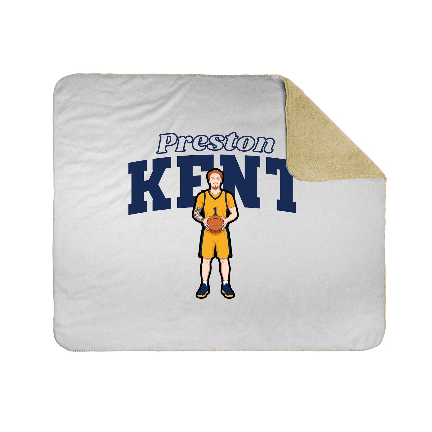 Throw Blanket — Name Arch in White