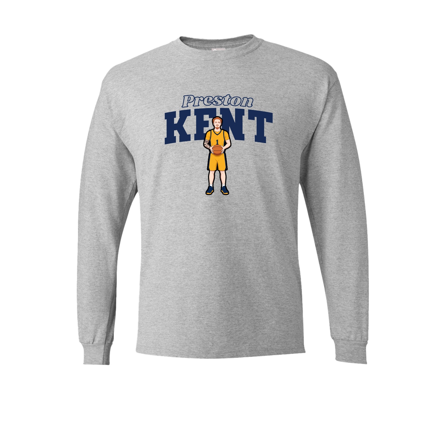 Long Sleeve Tee — Name Arch in Grey
