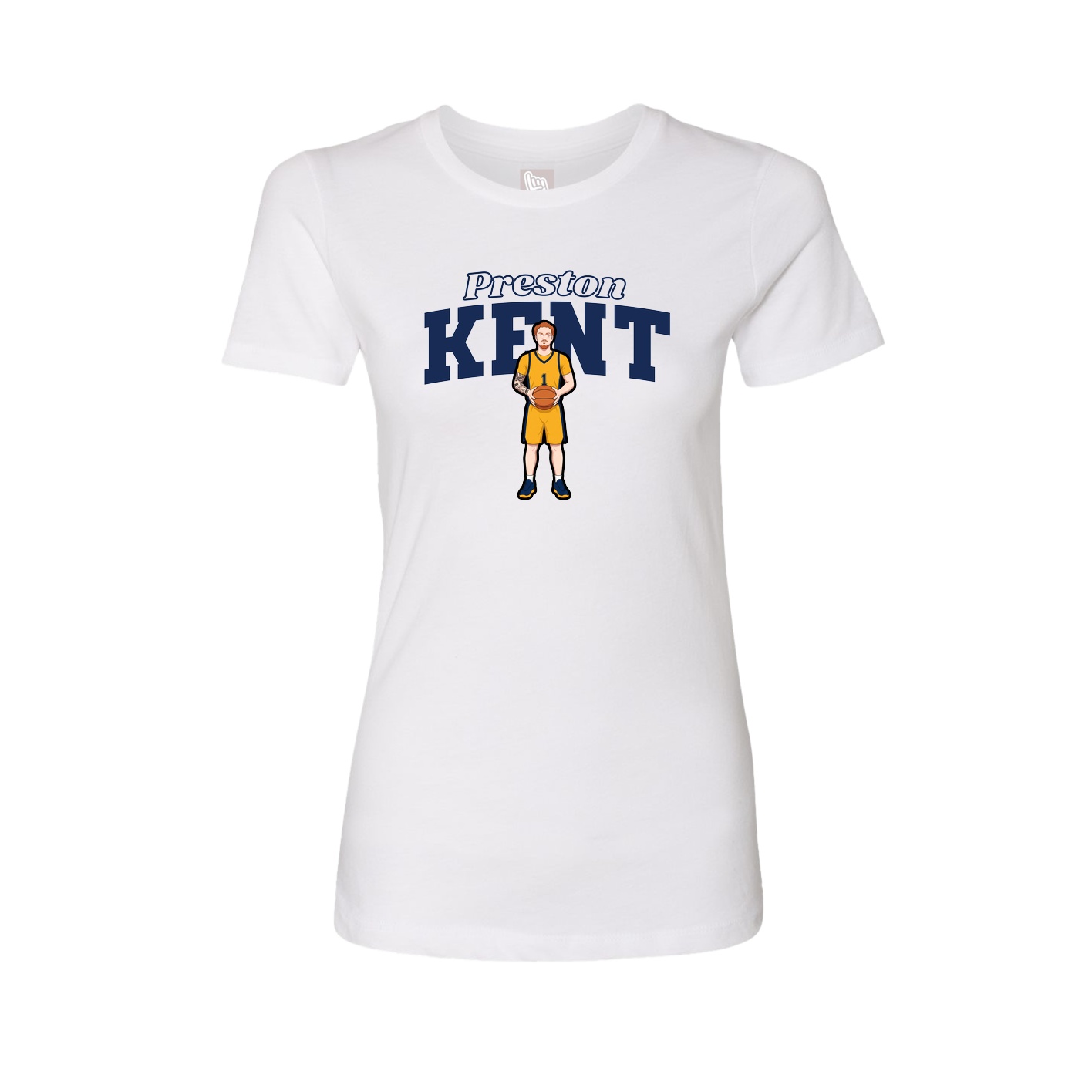 Fitted Women's Tee — Name Arch in White