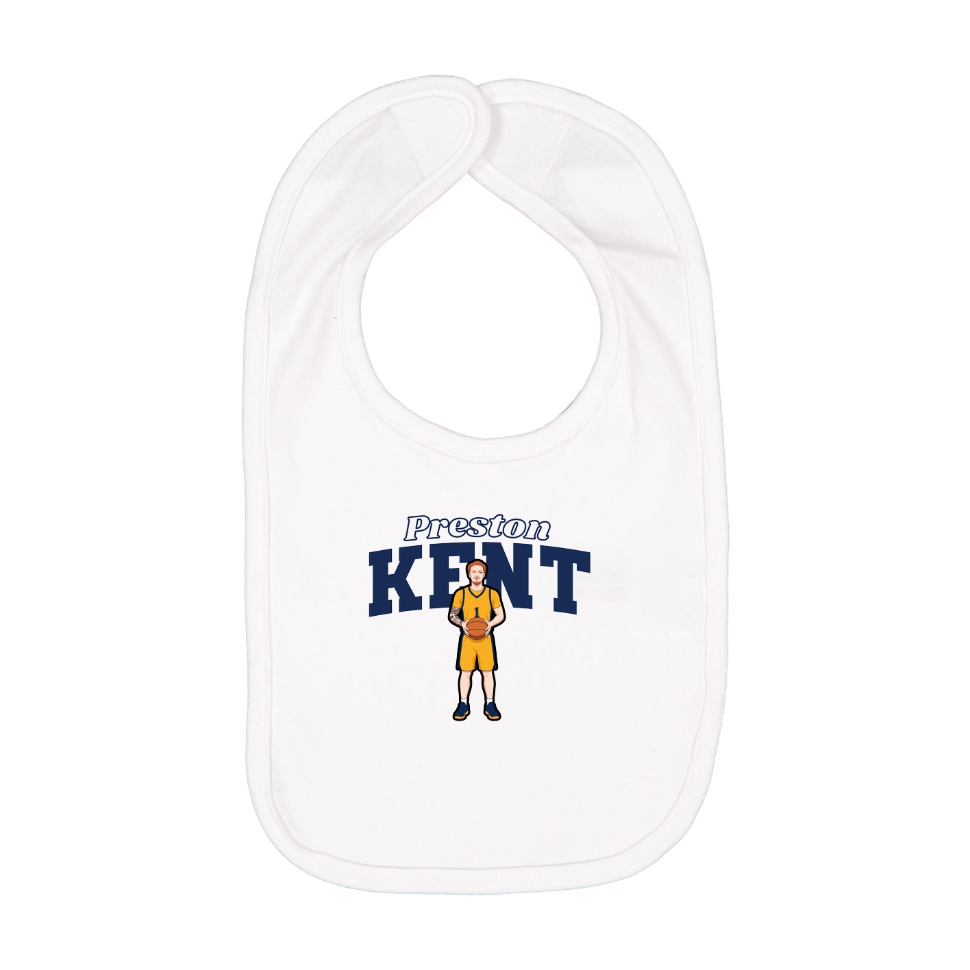 Infant Bib — Name Arch in White