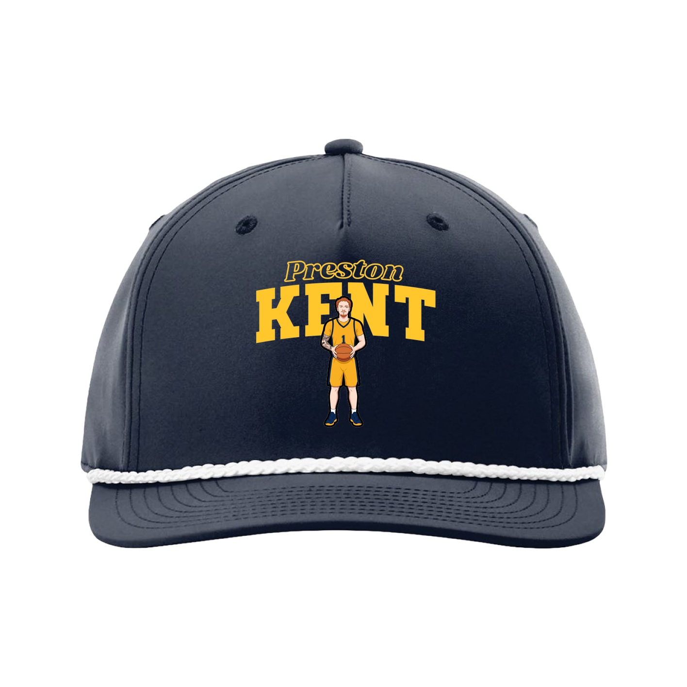 Five-Panel Classic Rope Cap — Name Arch in Navy