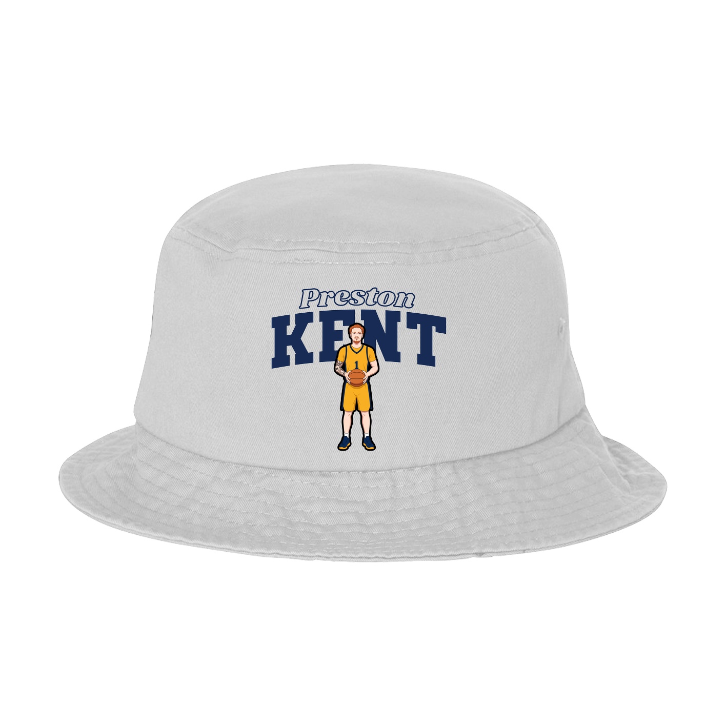 Bucket Cap — Name Arch in White