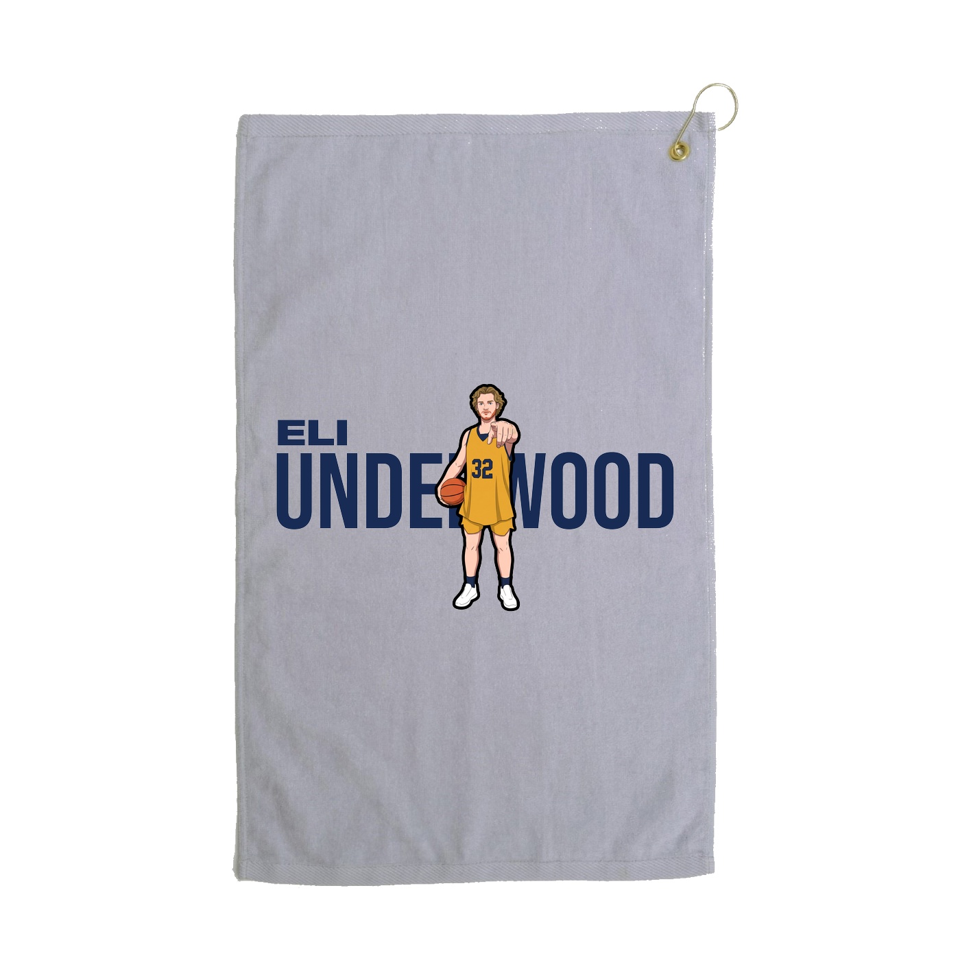 Golf Towel — Player Name in Grey