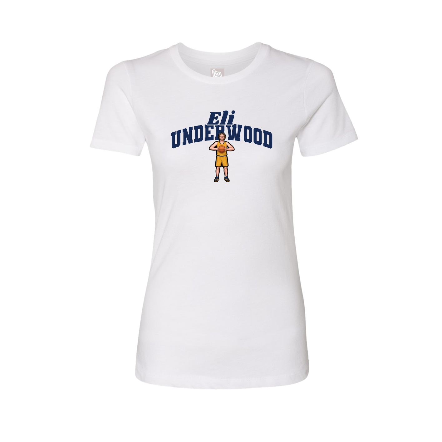 Fitted Women's Tee — Signature Arch in White