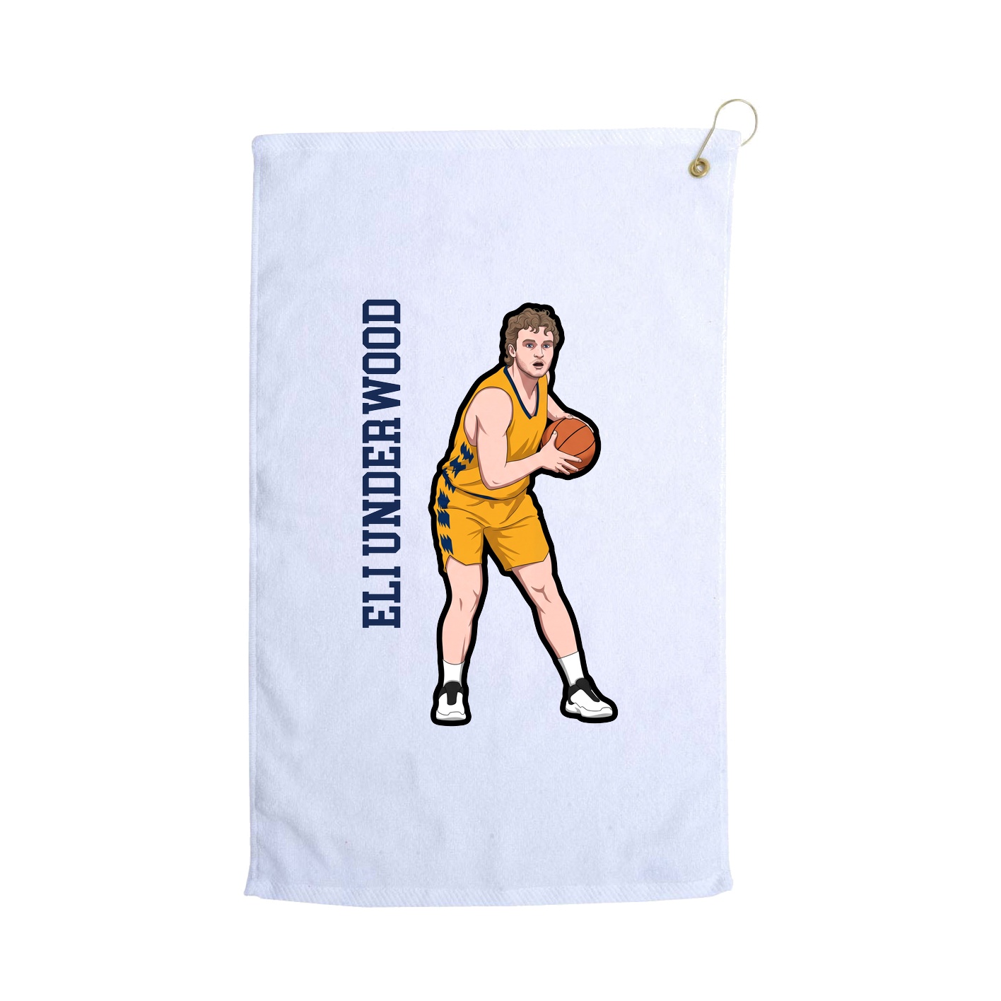 Golf Towel — Name Vertical in White