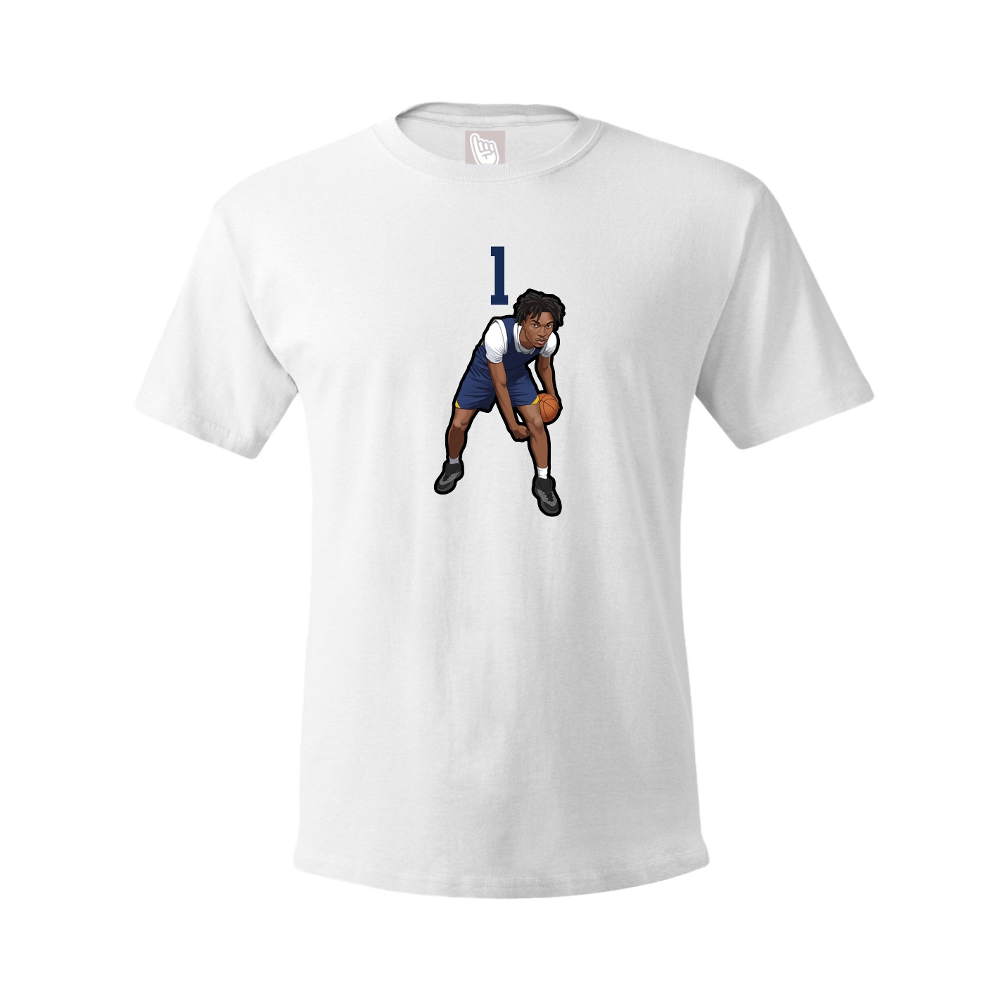 Youth Tee — Number Top in White