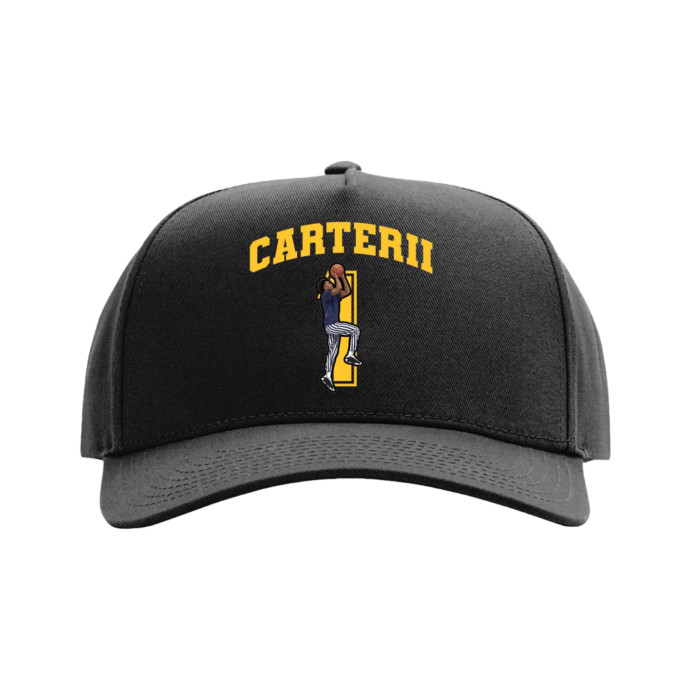 Full Fabric Five-Panel Champ Cap — Number in Black