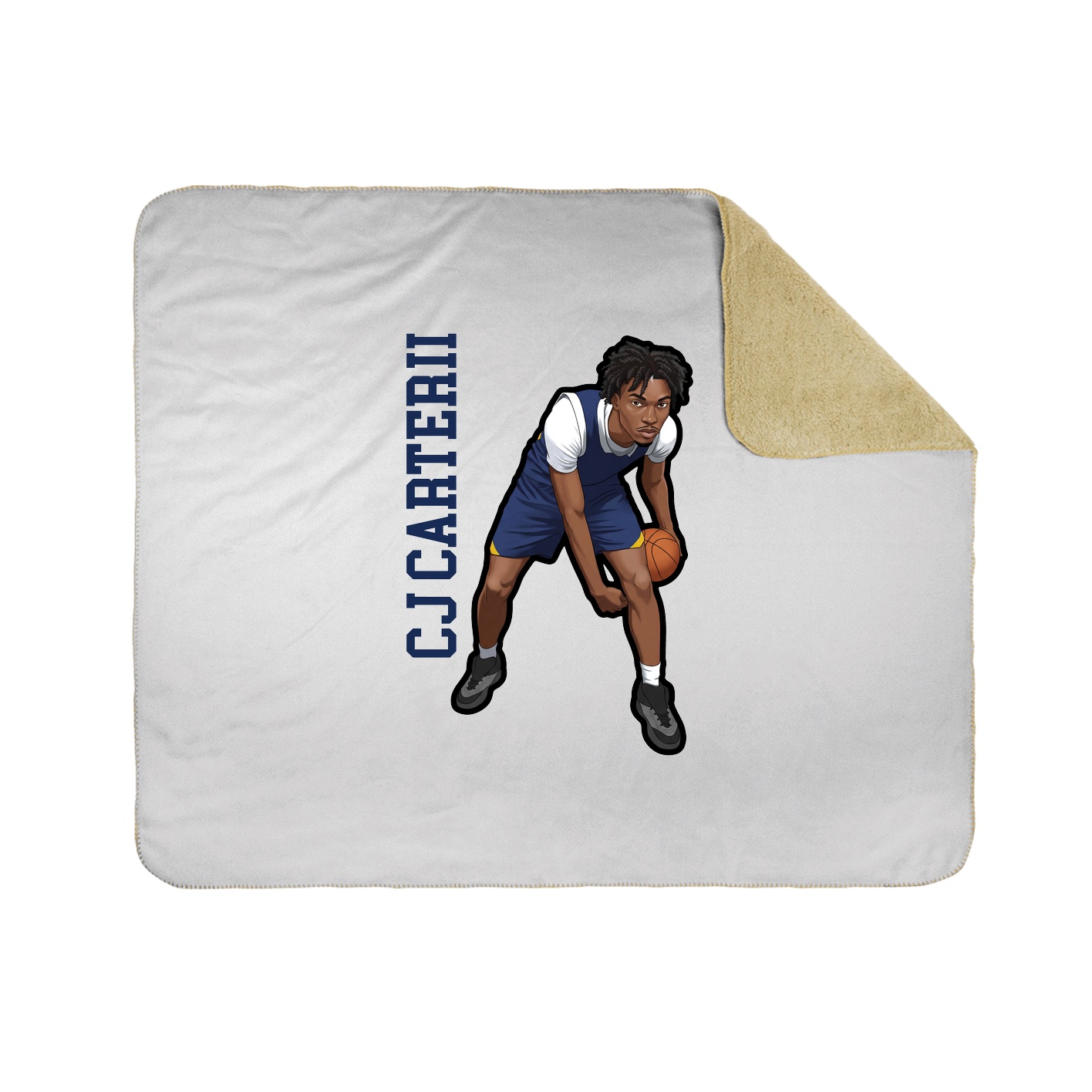 Throw Blanket — Name Vertical in White