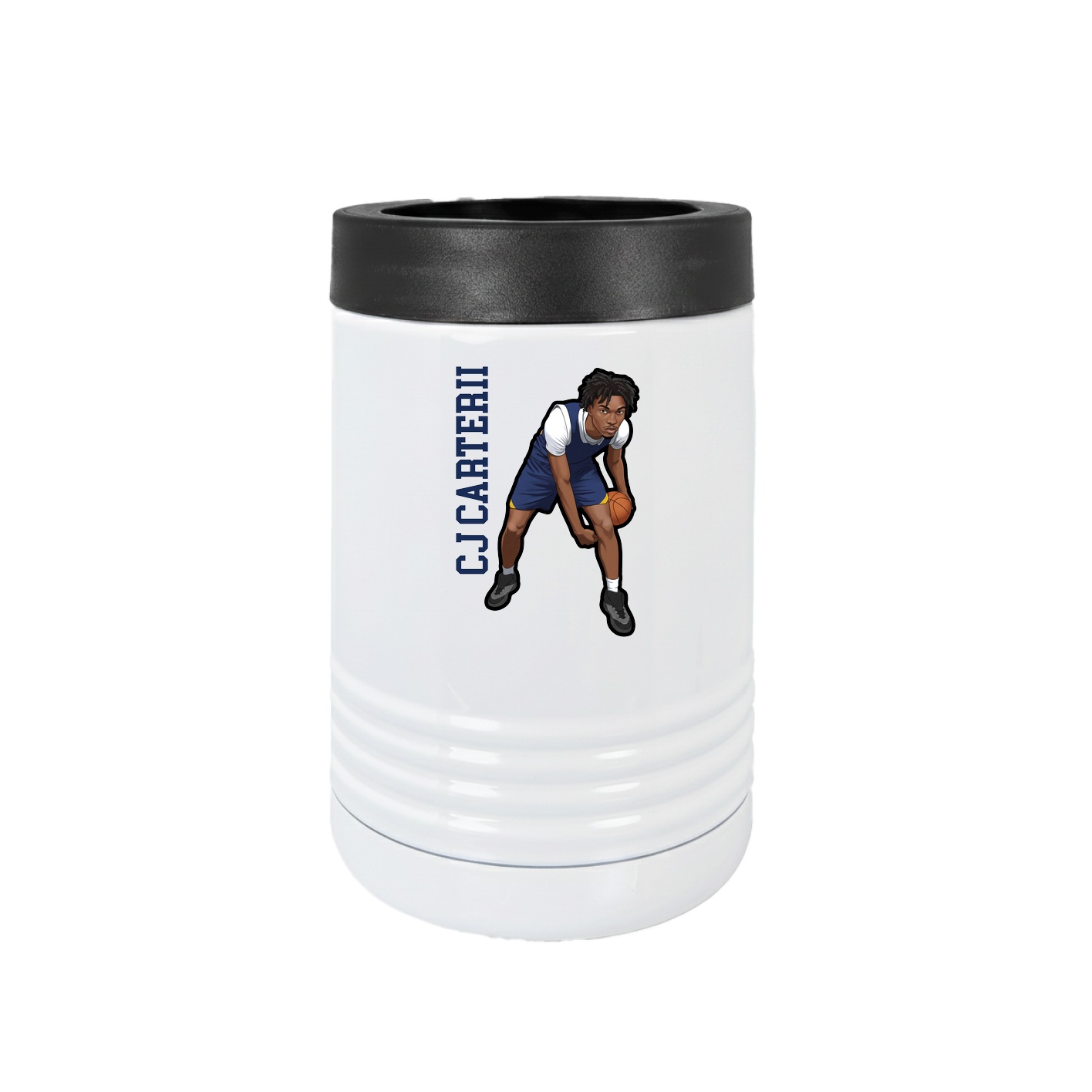 Beverage Holder — Name Vertical in White