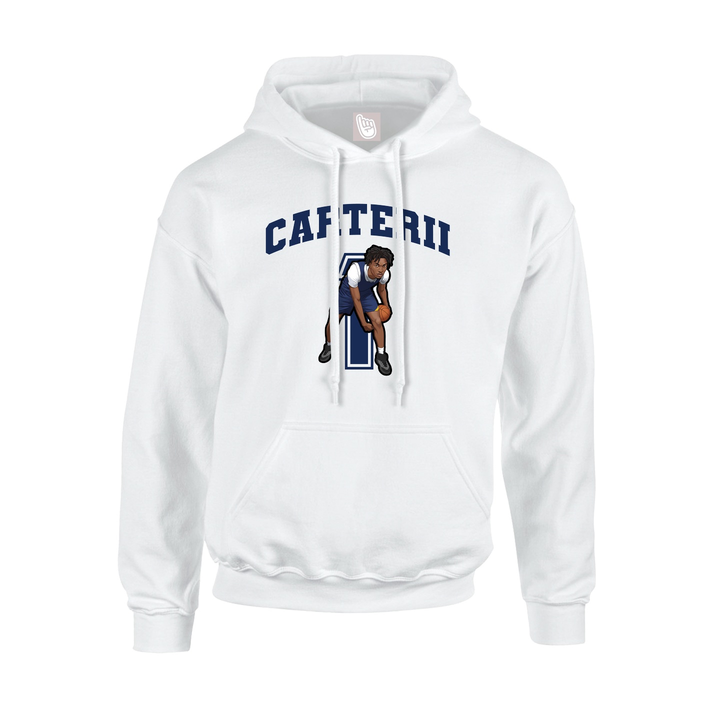 Youth Hoodie — Number in White