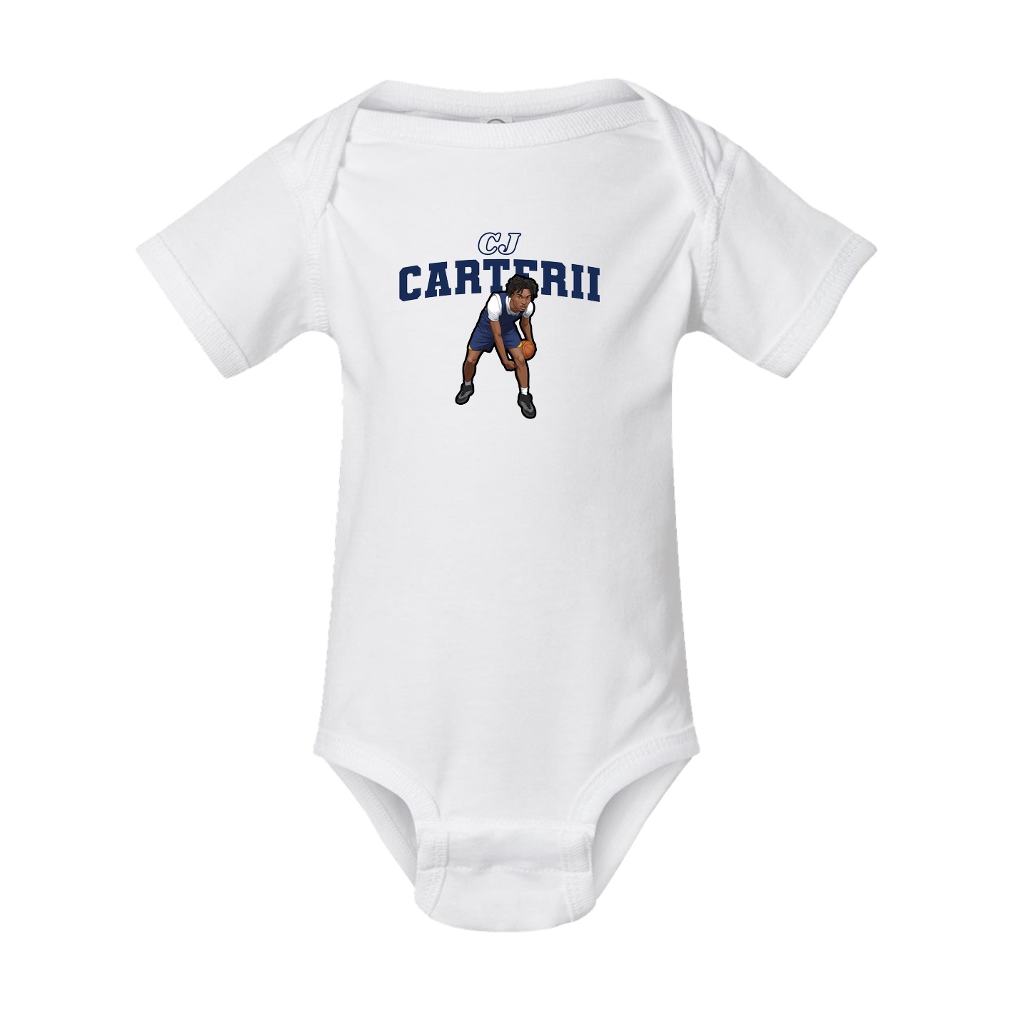Baby Onesie — Name Arch in White