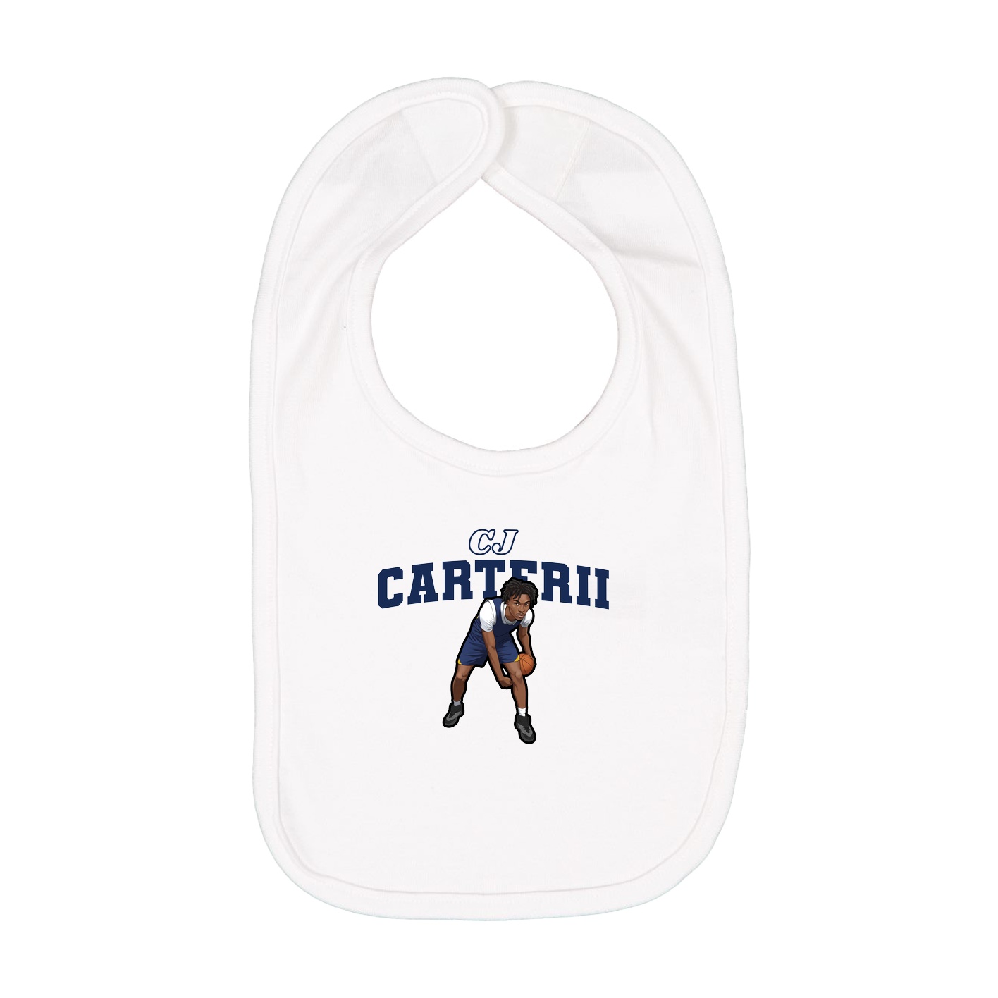 Infant Bib — Name Arch in White