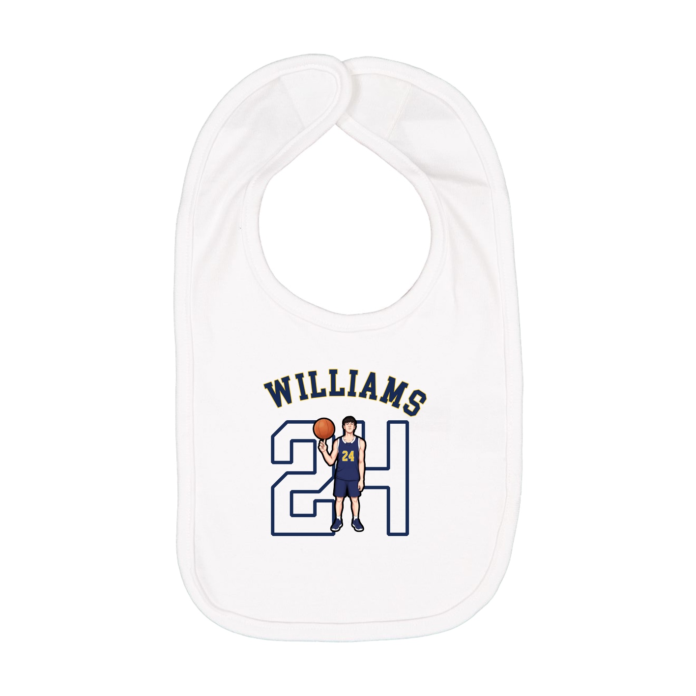 Infant Bib — Shirsey Arch in White