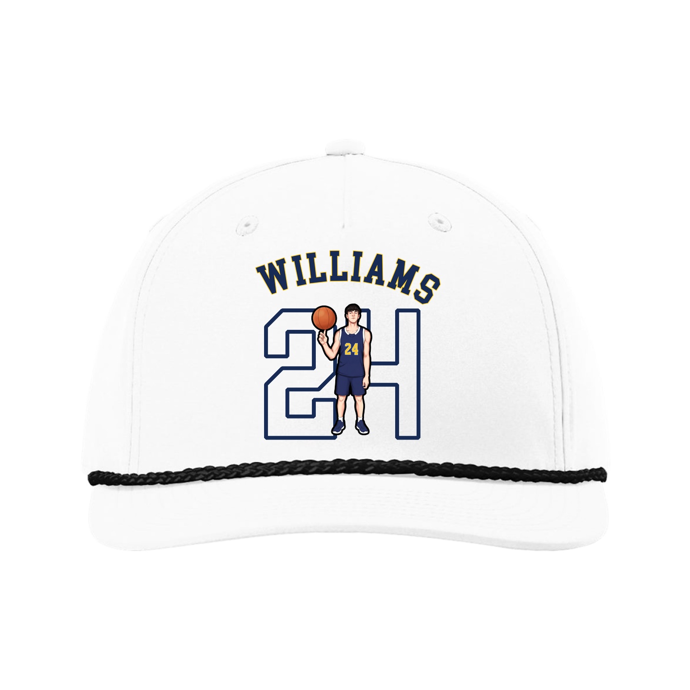 Five-Panel Classic Rope Cap — Shirsey Arch in White