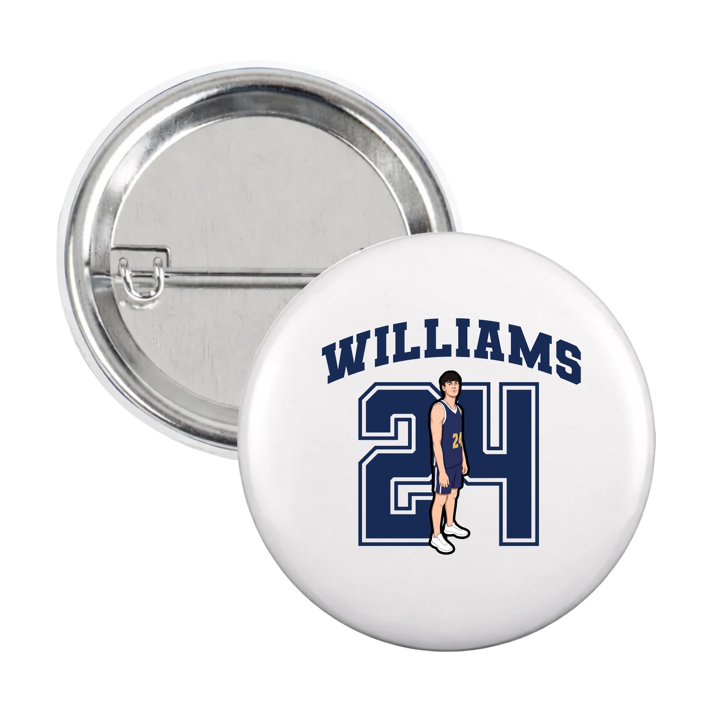 Game Day Button — Number in White