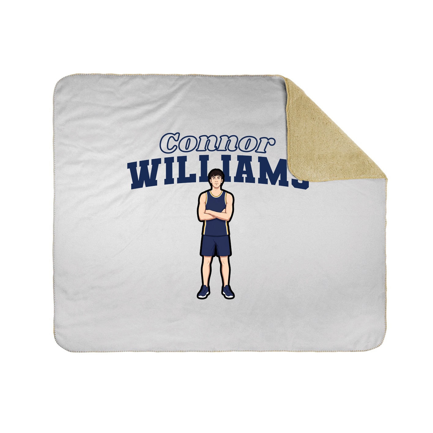 Throw Blanket — Name Arch in White