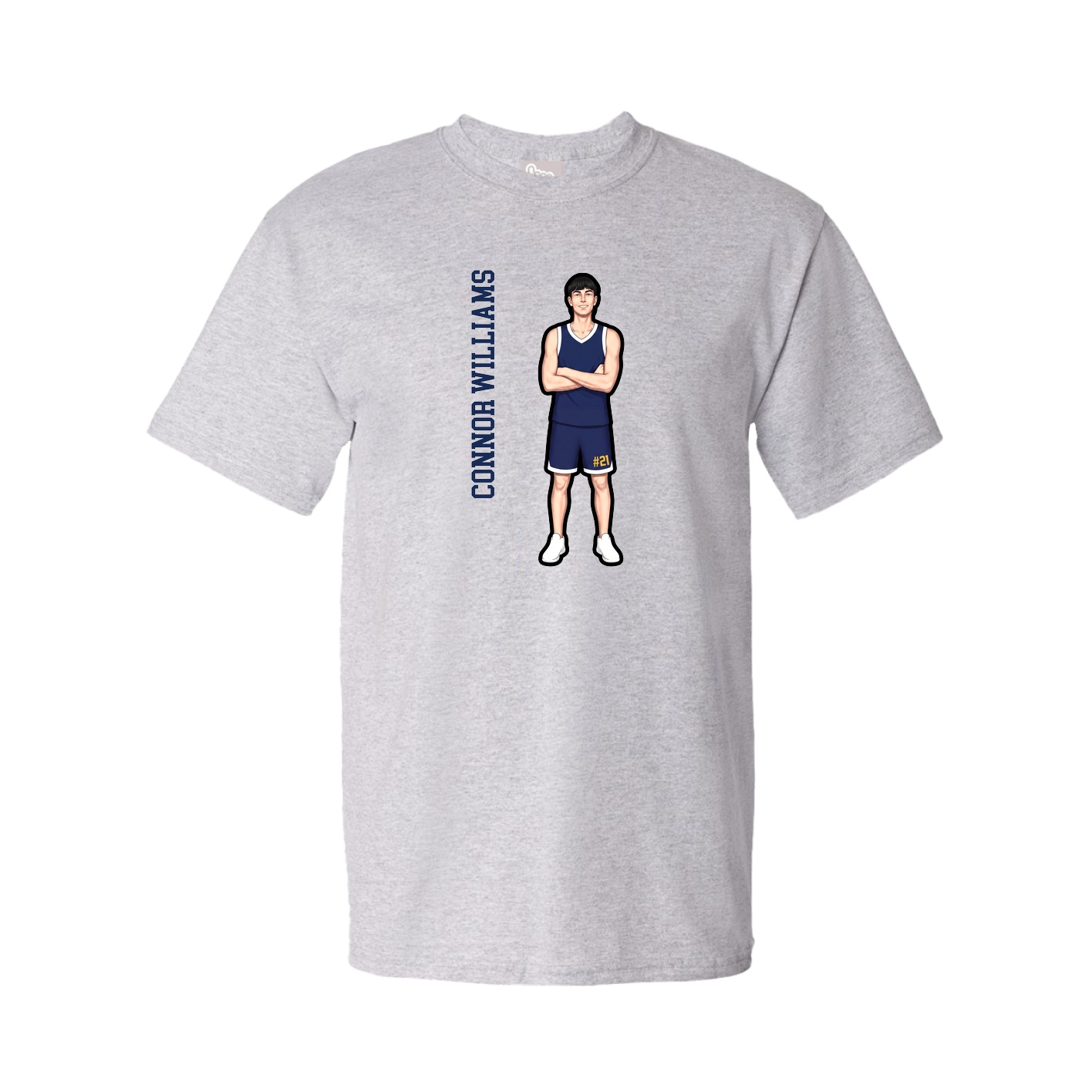 Tee — Name Vertical in Grey