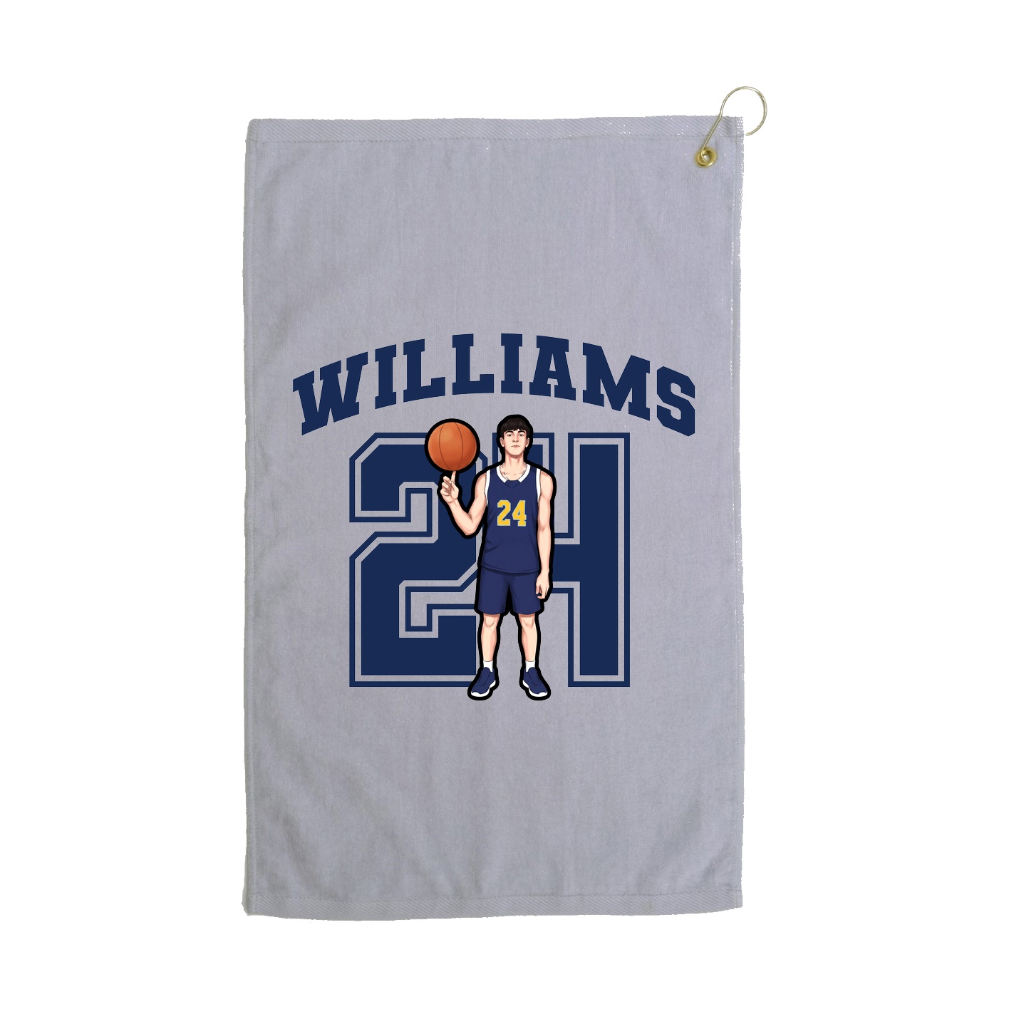Golf Towel — Number in Grey