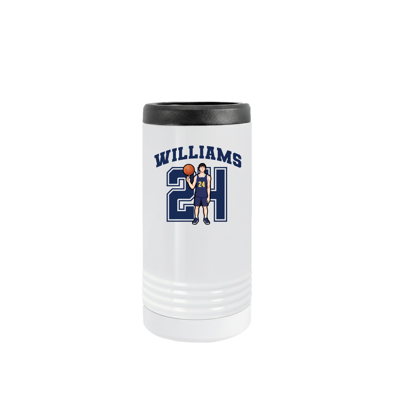 Slim Beverage Holder — Number in White