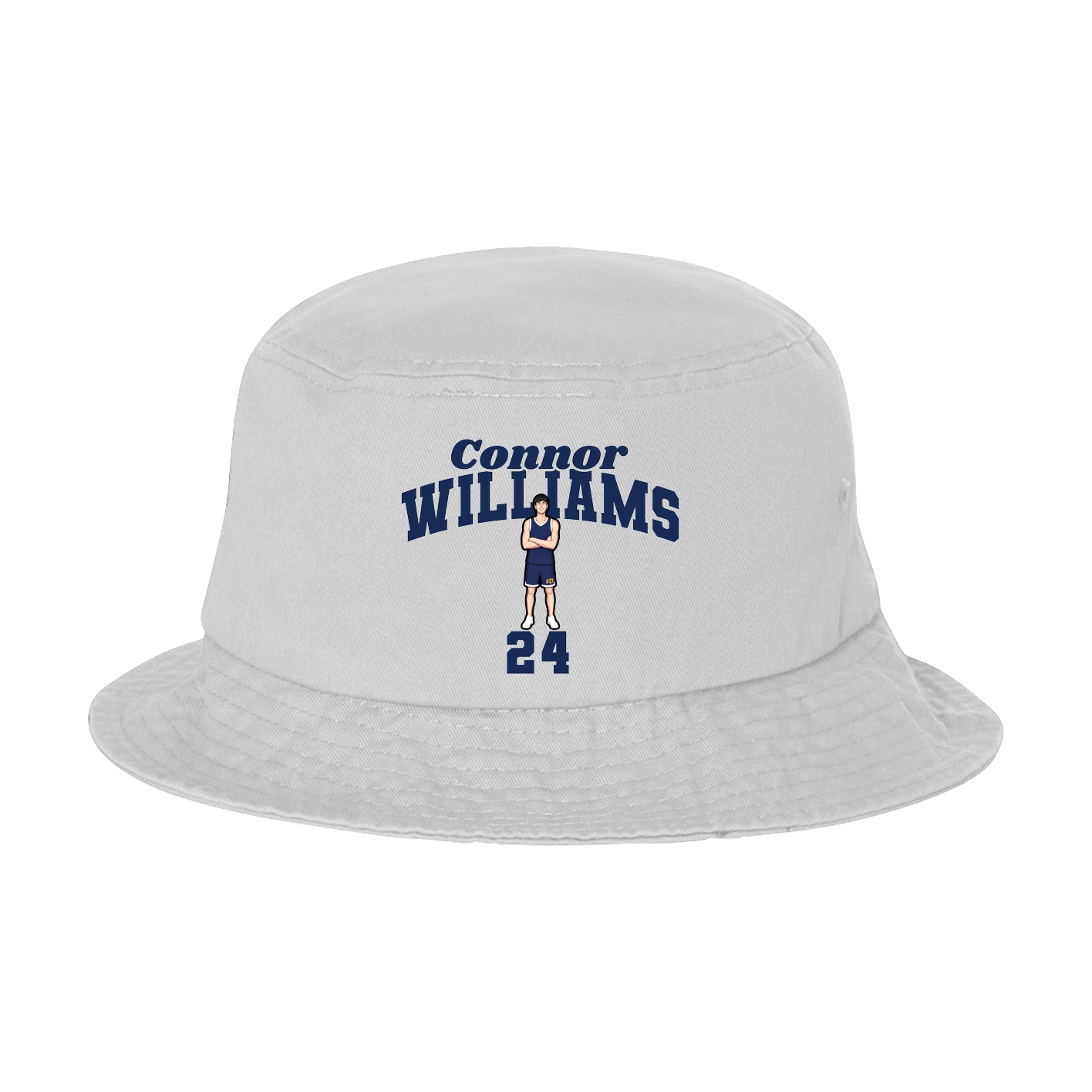 Bucket Cap — Signature Arch in White