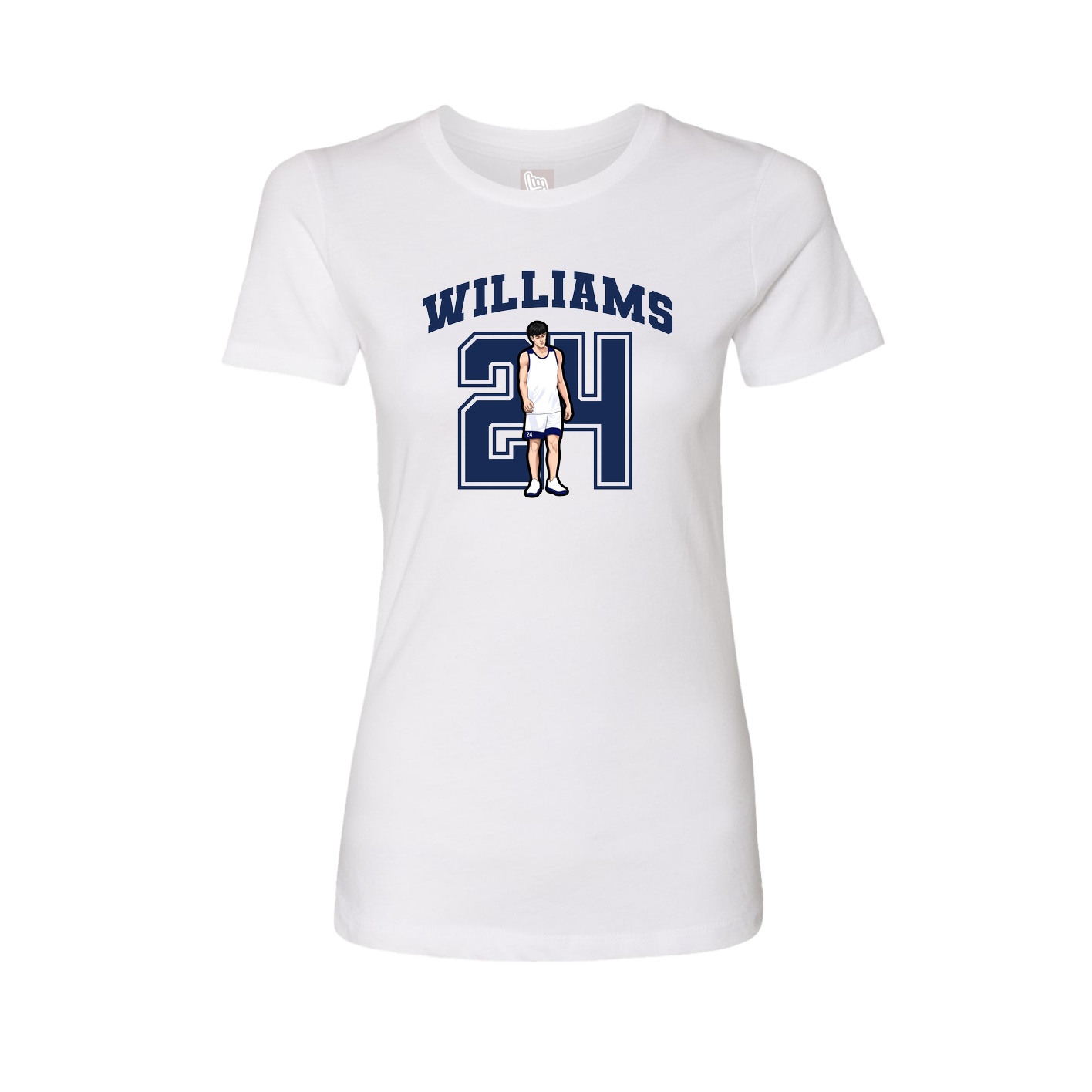 Fitted Women's Tee — Number in White