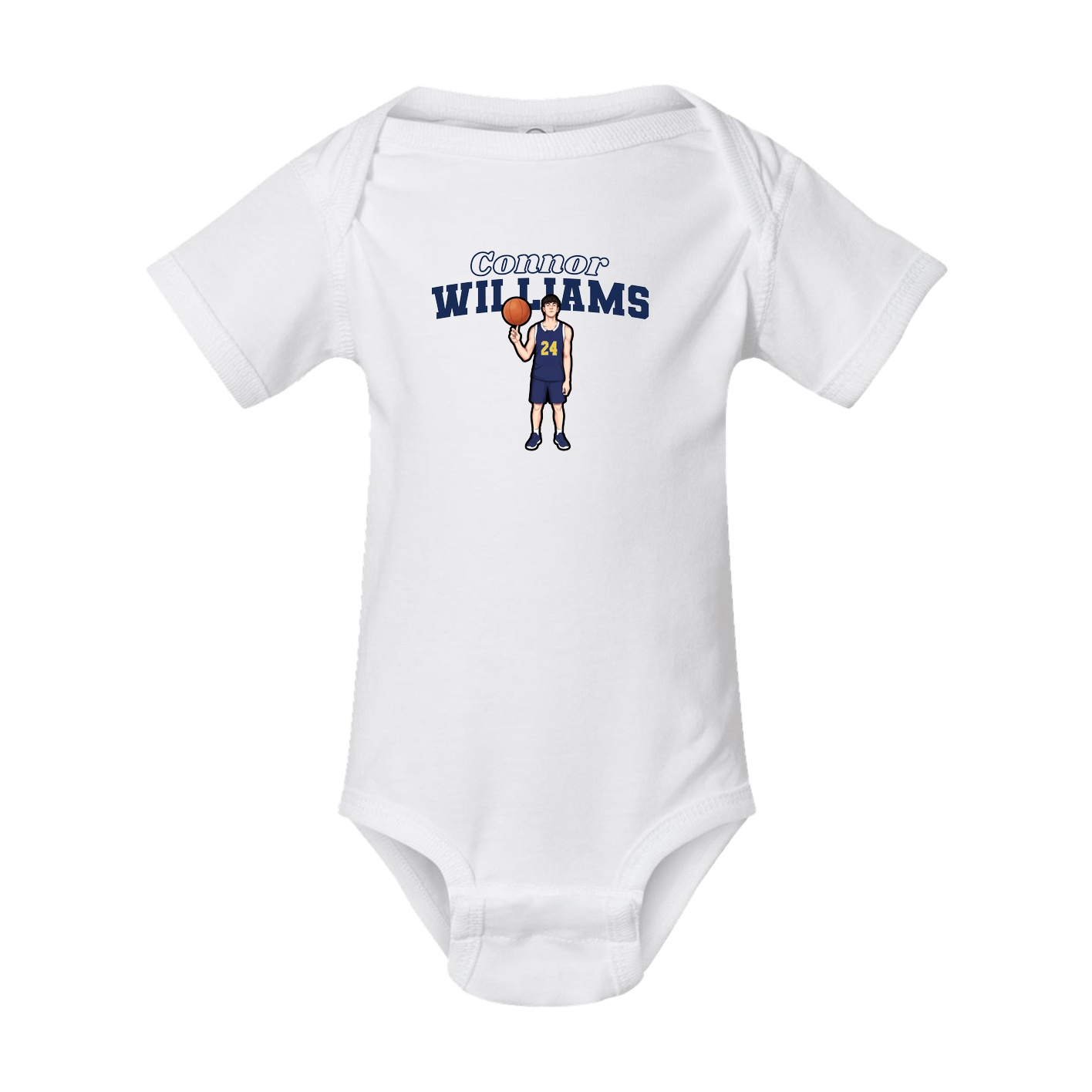 Baby Onesie — Name Arch in White