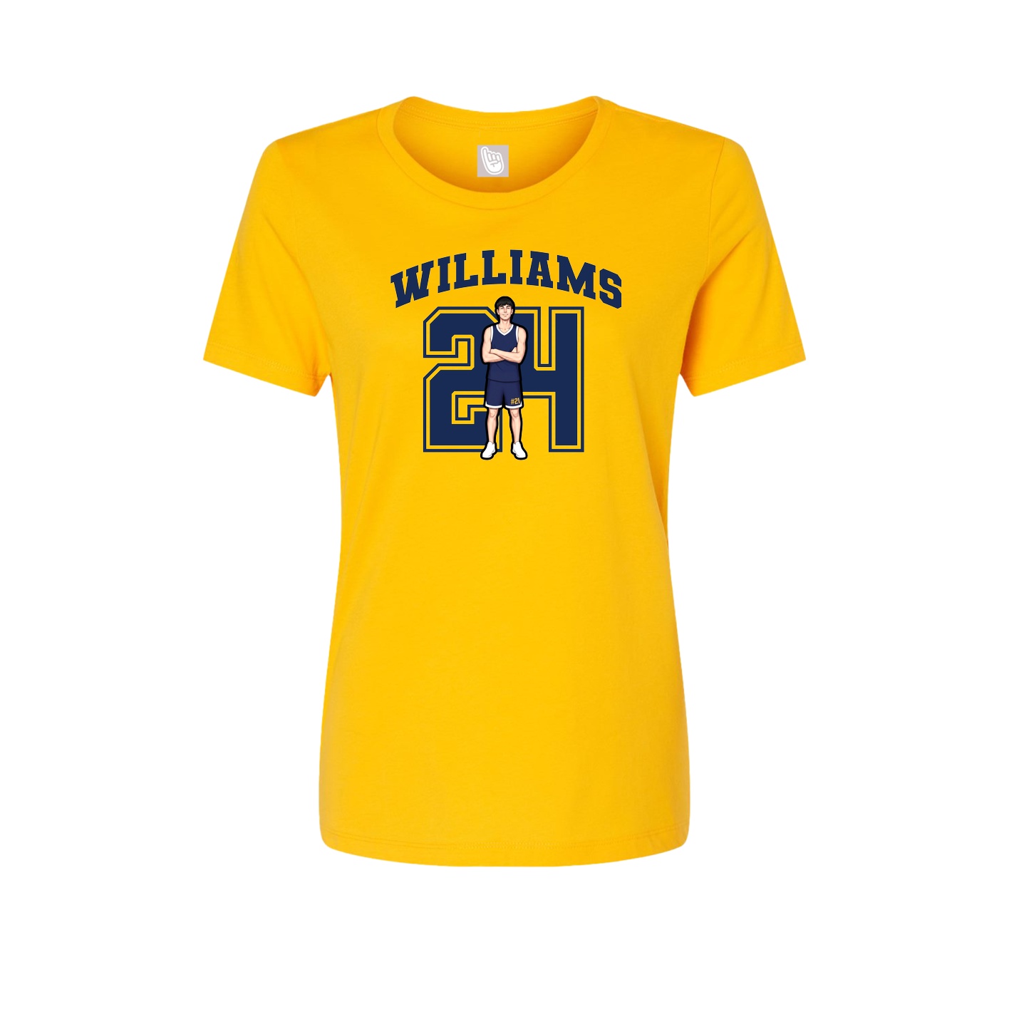 Fitted Women's Tee — Number in Gold