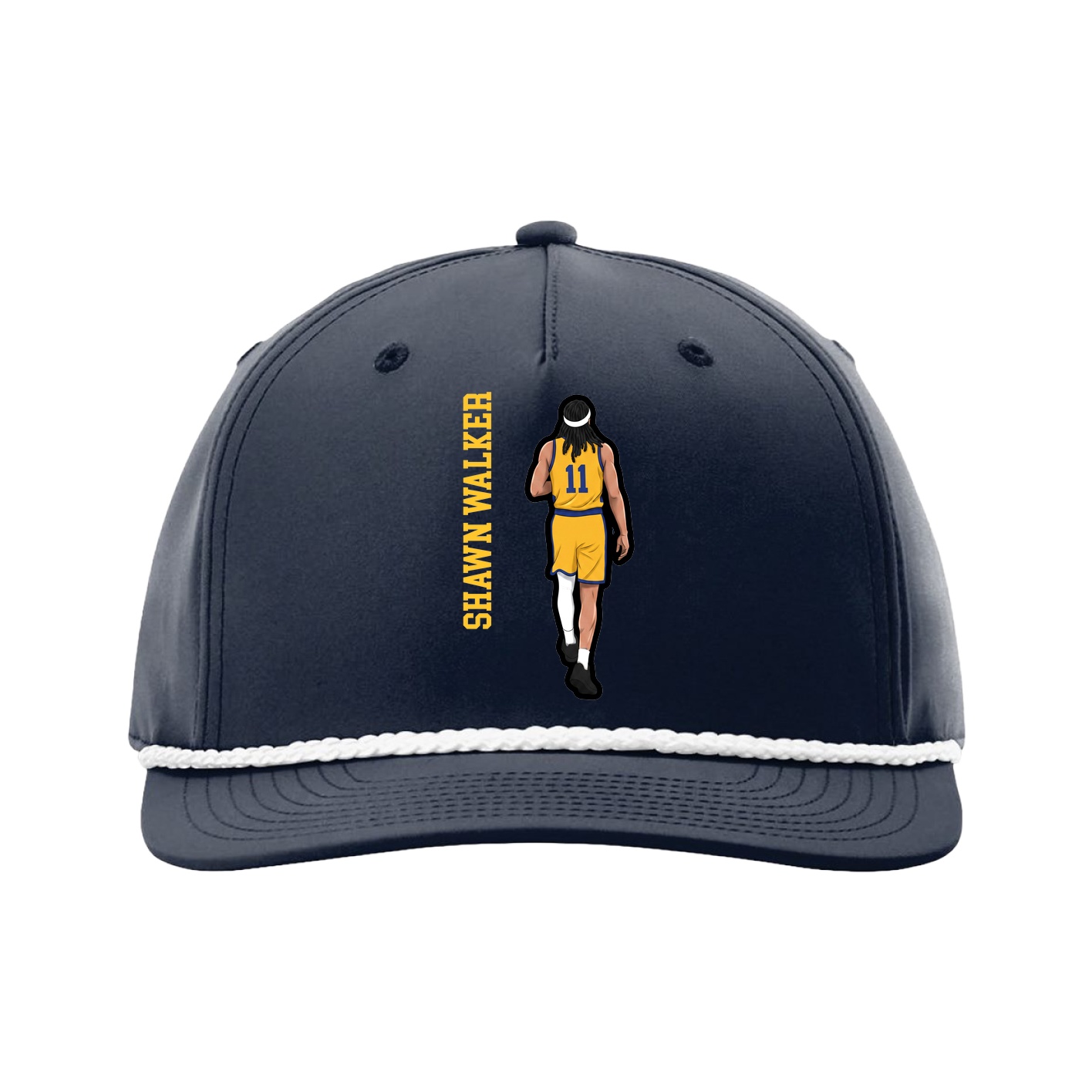 Five-Panel Classic Rope Cap — Name Vertical in Navy